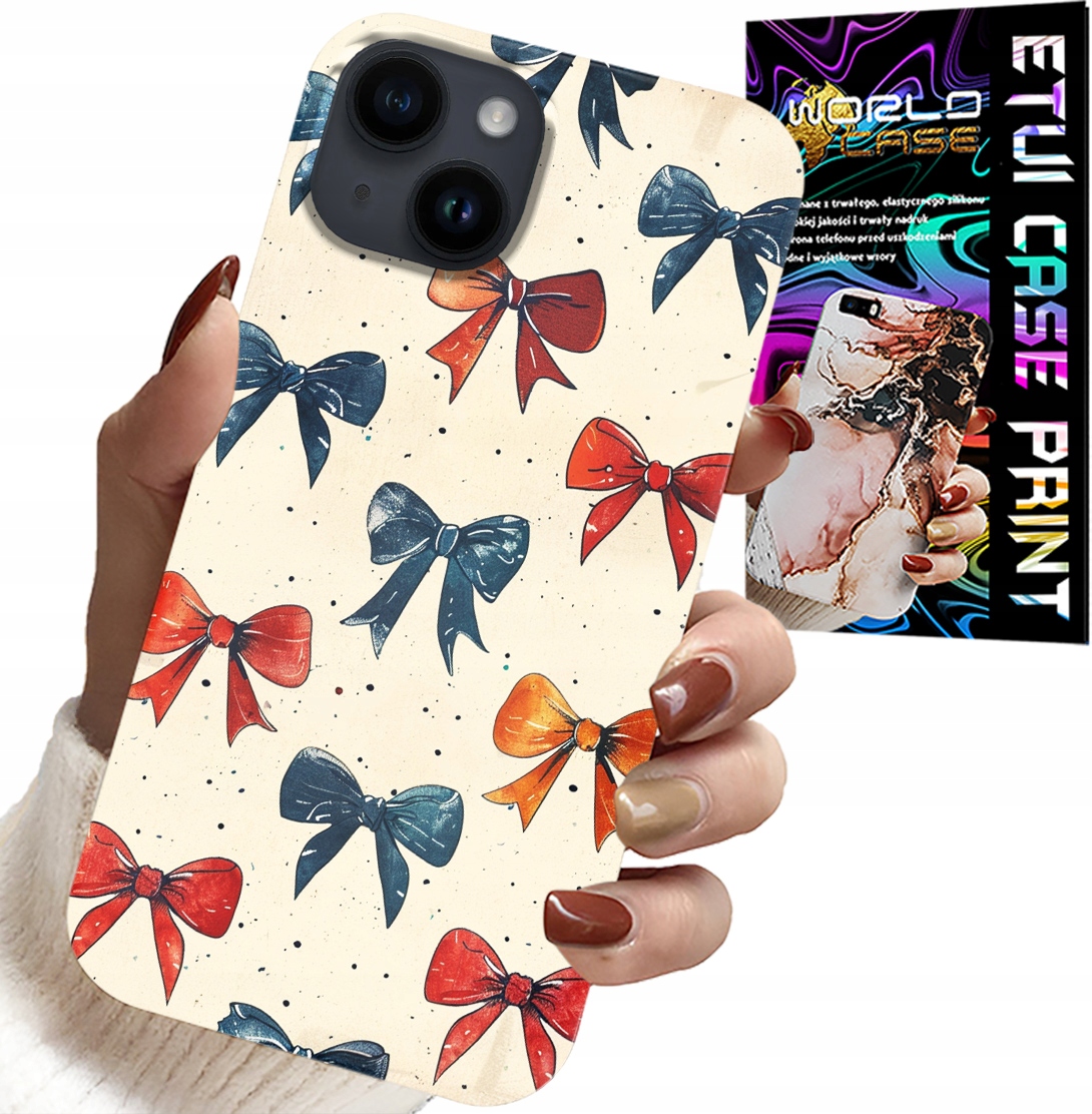 ETUI DO IPHONE 14 - KOLOROWE WSTĄŻKI WSTĄŻKA MODNE WZORY
