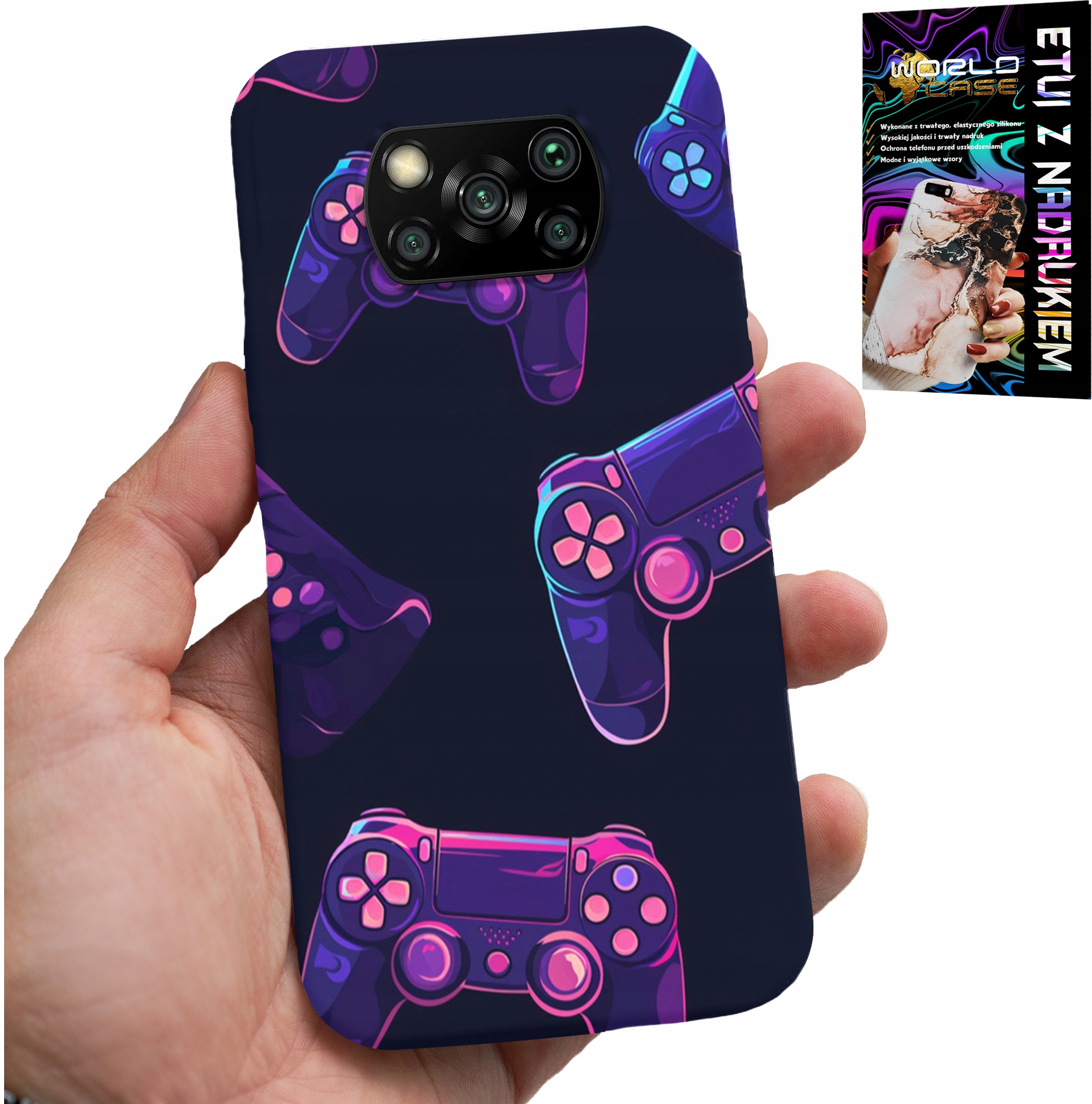 ETUI DO XIAOMI POCO X3 - CASE DLA GRACZA, WZORY Z GIER + SZKŁO