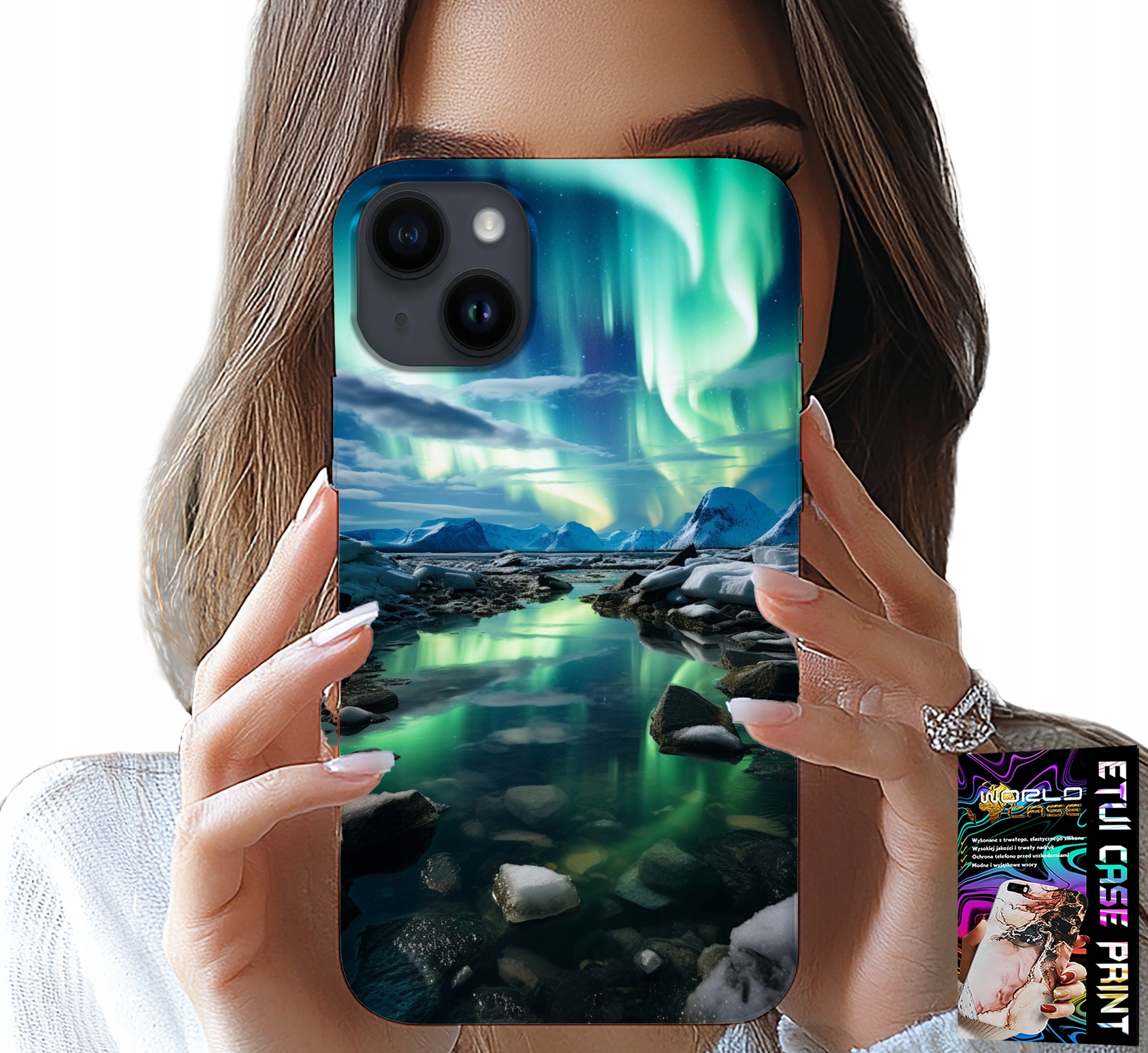 ETUI DO IPHONE 15 PLUS - ALASKA ZORZA POLARNA STAWIK CASE + SZKŁO