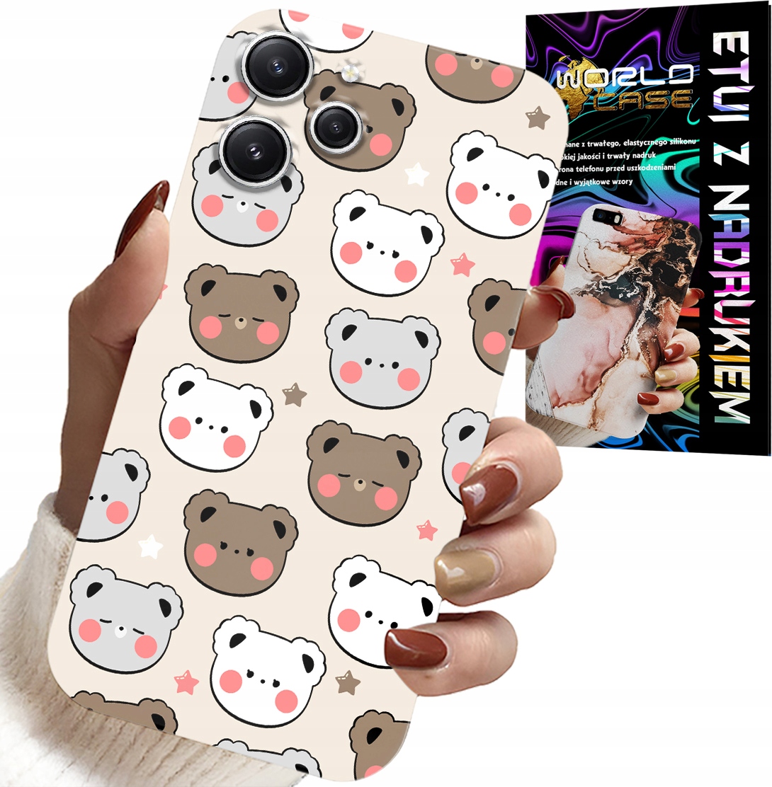 ETUI DO XIAOMI REDMI 12 4G - MIŚ MISIE WZORY DLA NAJMŁODSZYCH + SZKŁO