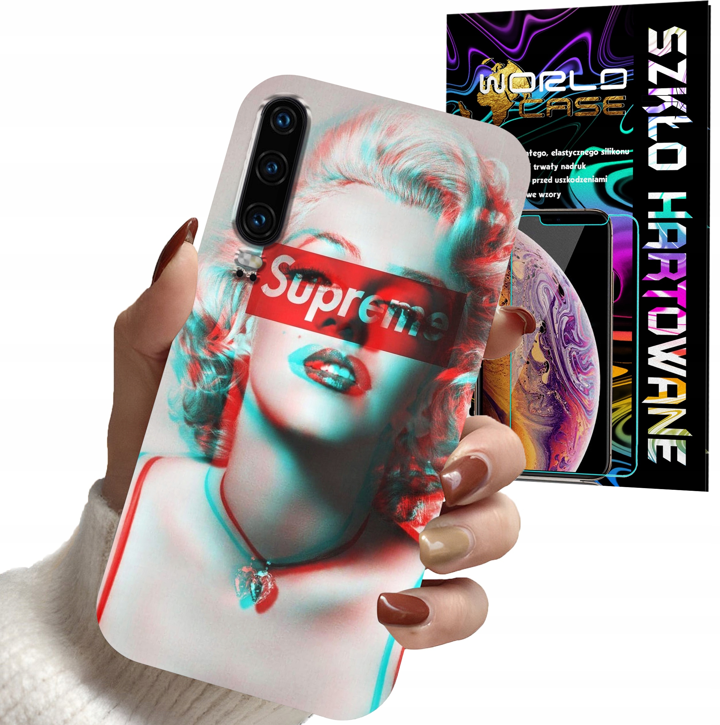 ETUI DO HUAWEI P30 - Monroe MODNE KOBIECE WZORY + SZKŁO