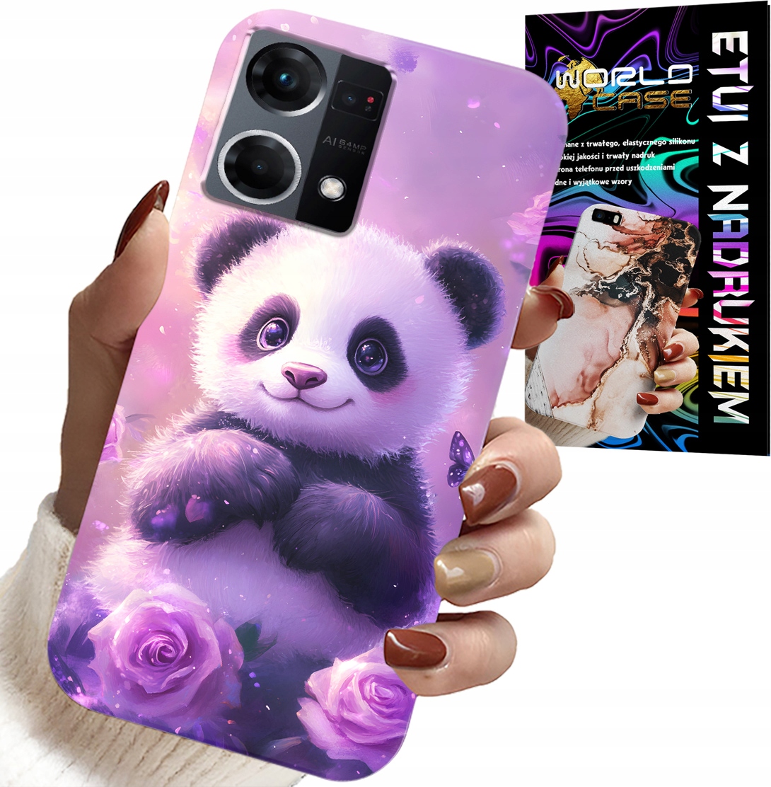 ETUI DO OPPO RENO7 4G - SŁODKA PANDA WZORY DLA DZIECI + SZKŁO