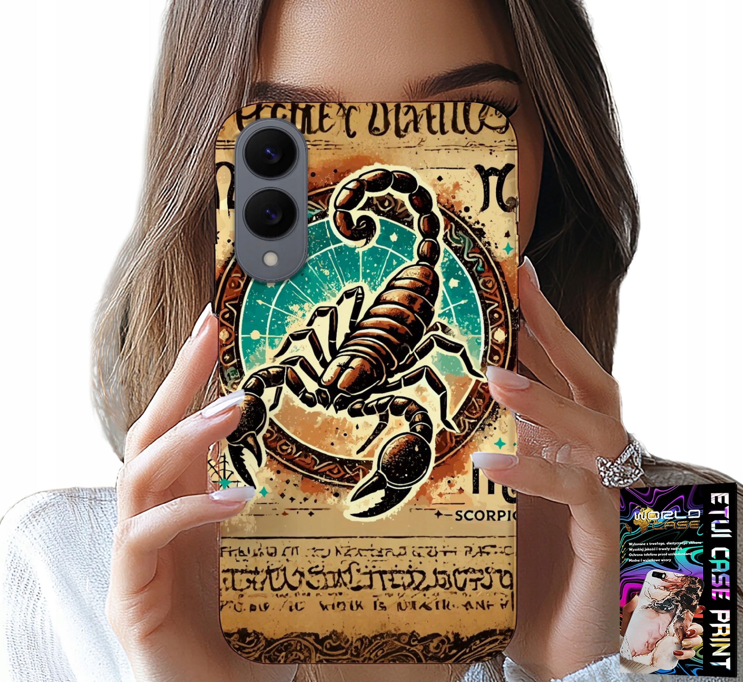 ETUI DO SAMSUNG GALAXY S25 EDGE - SKORPION ZNAK ZODIAKU ASTRONOMIA + FOLIA