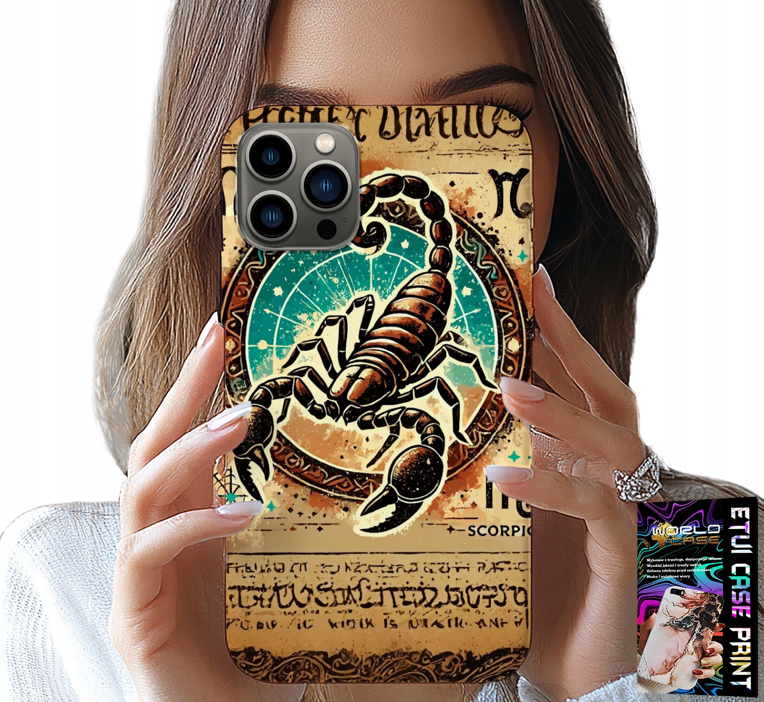 ETUI DO IPHONE 13 PRO MAX - SKORPION ZNAK ZODIAKU ASTRONOMIA + FOLIA