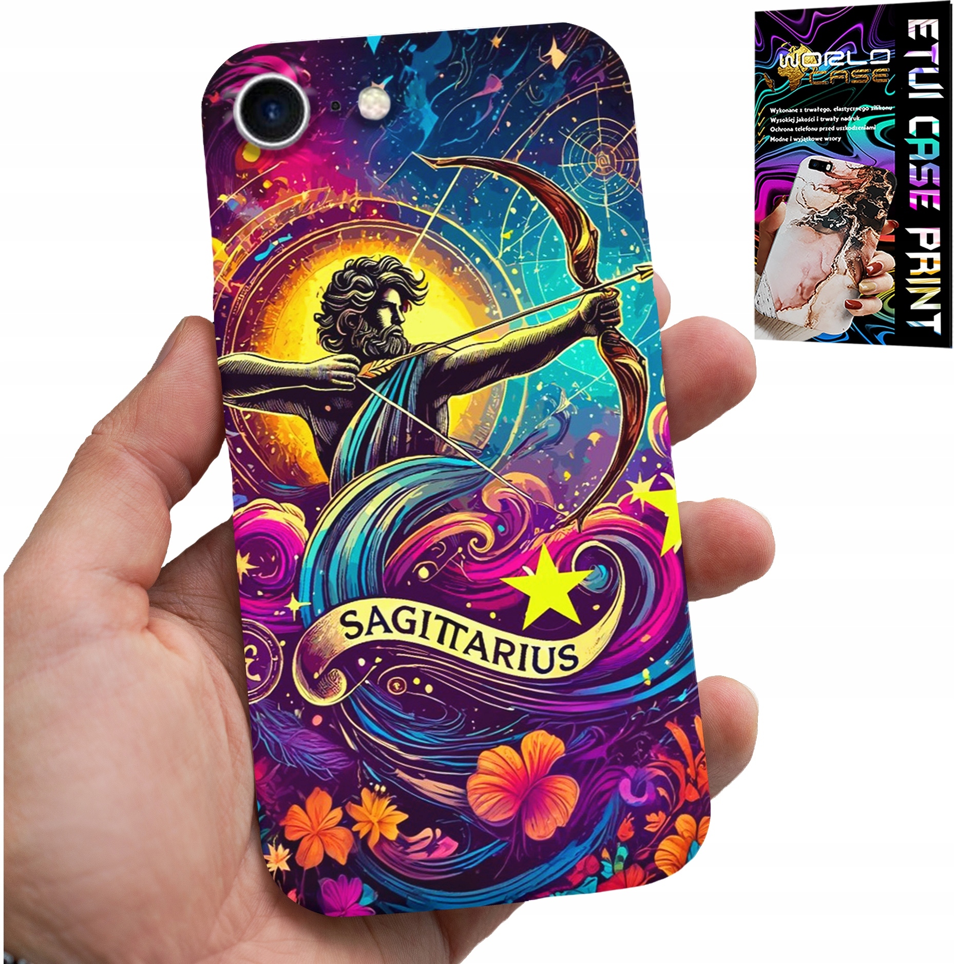 ETUI DO IPHONE SE / SE2 - ZNAK ZODIAKU, STRZELEC ASTRONOMIA PLECKI