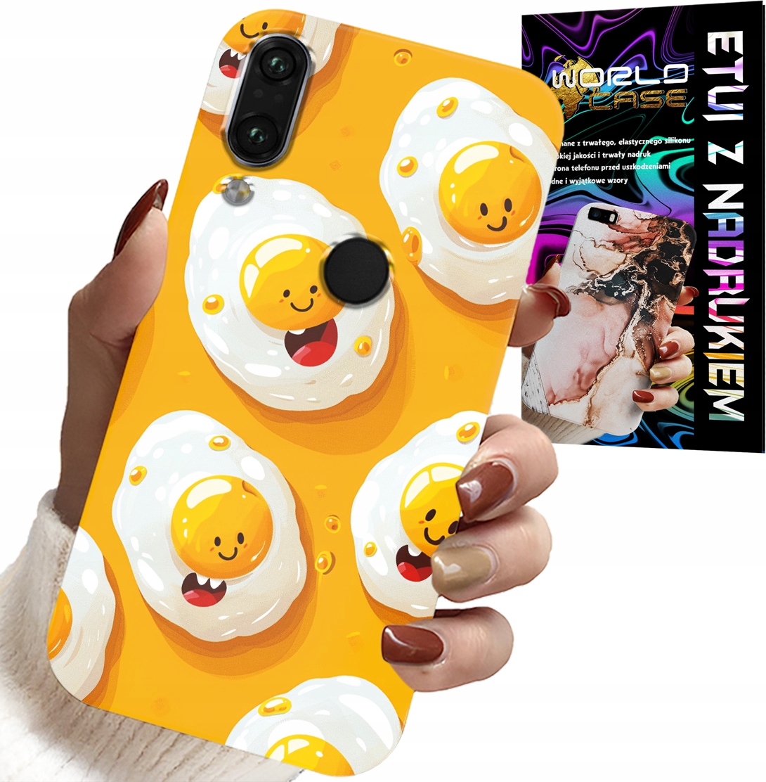 ETUI DO HUAWEI Y7 2019 - SŁODKIE UŚMIECHNIĘTE JAJKA CASE + FOLIA
