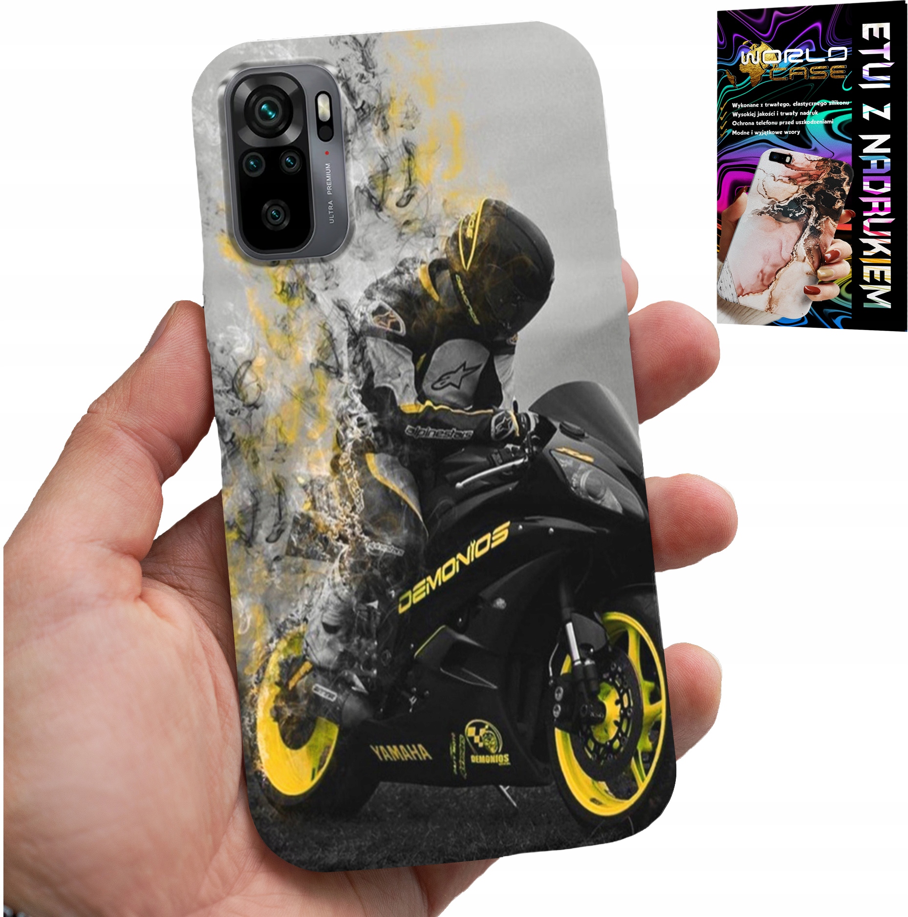 ETUI DO XIAOMI NOTE 10 / 10S - MOTOR MOTOCYKLE FAN WIELE WZORÓW PLECKÓW