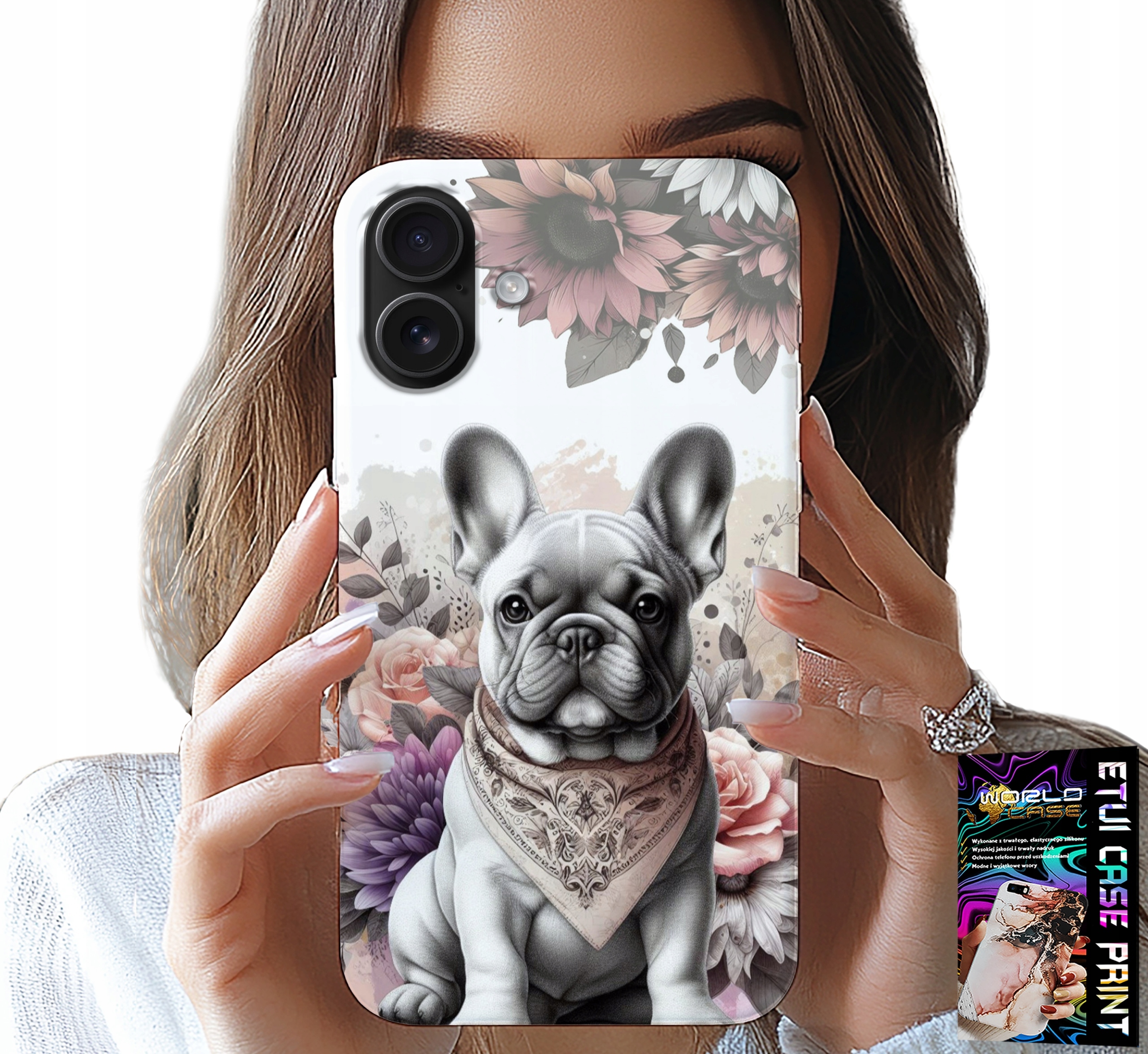 ETUI DO IPHONE 16 PLUS - BULDOG BULDOGI PIESKI RASY PSÓW PLECKI