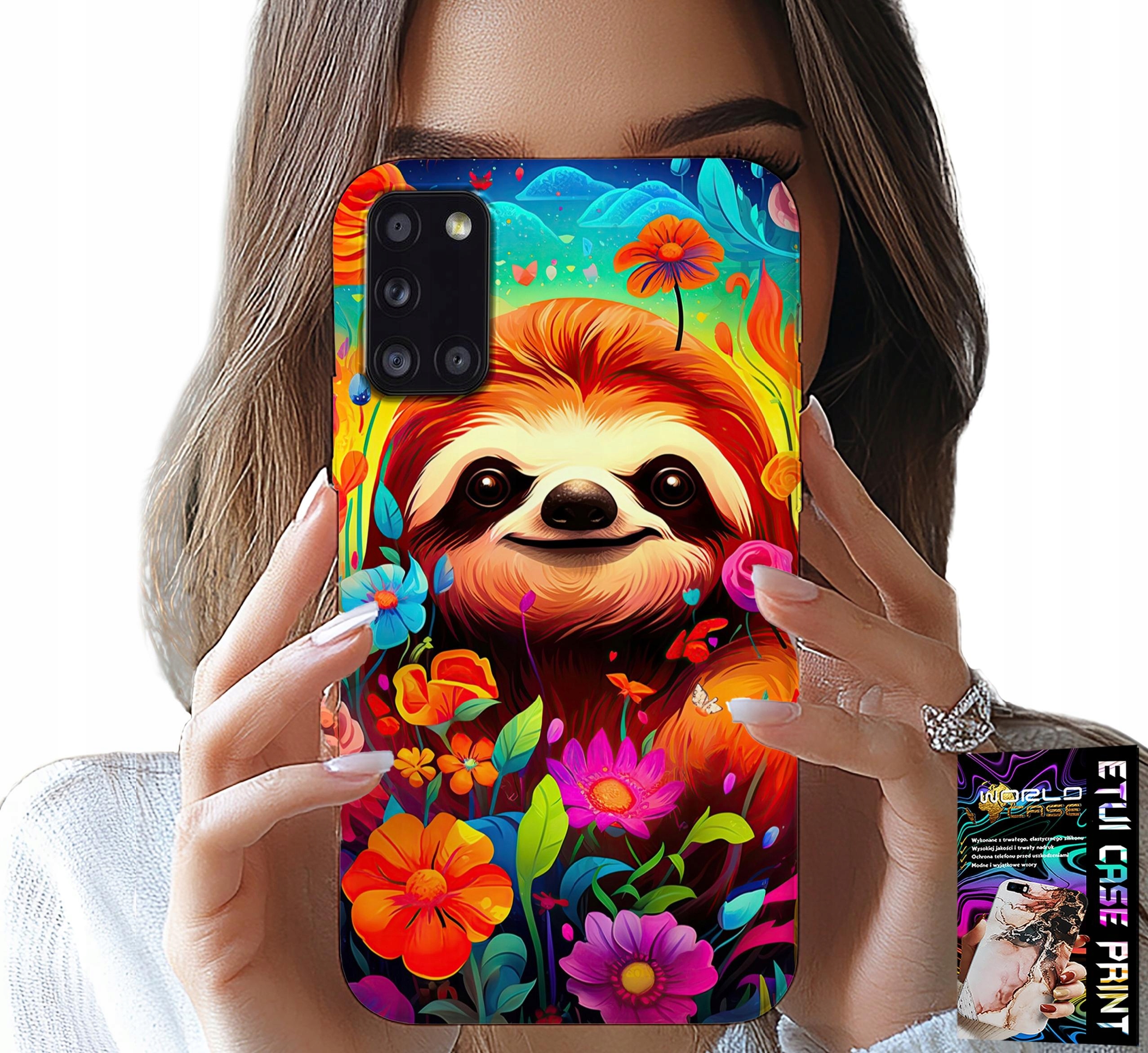 ETUI DO SAMSUNG GALAXY A31 - KOLOROWE WZORY KOALA ZWIERZĘTA + SZKŁO