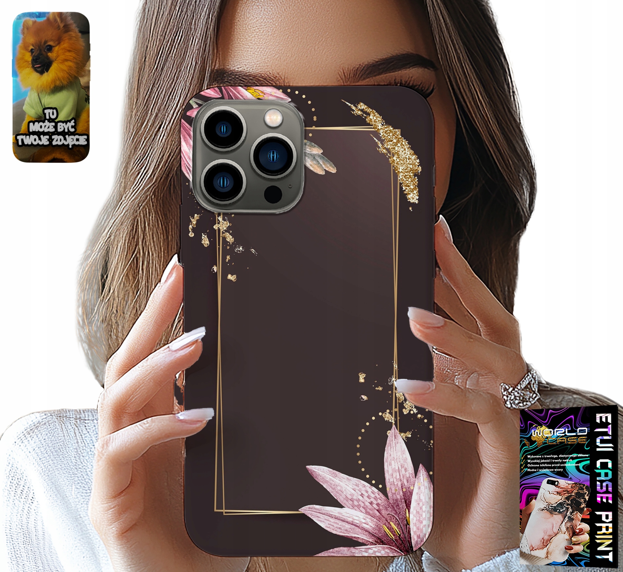 ETUI DO IPHONE 13 PRO - KWIECISTE ELEGANCKIE WZORY OBUDOWA