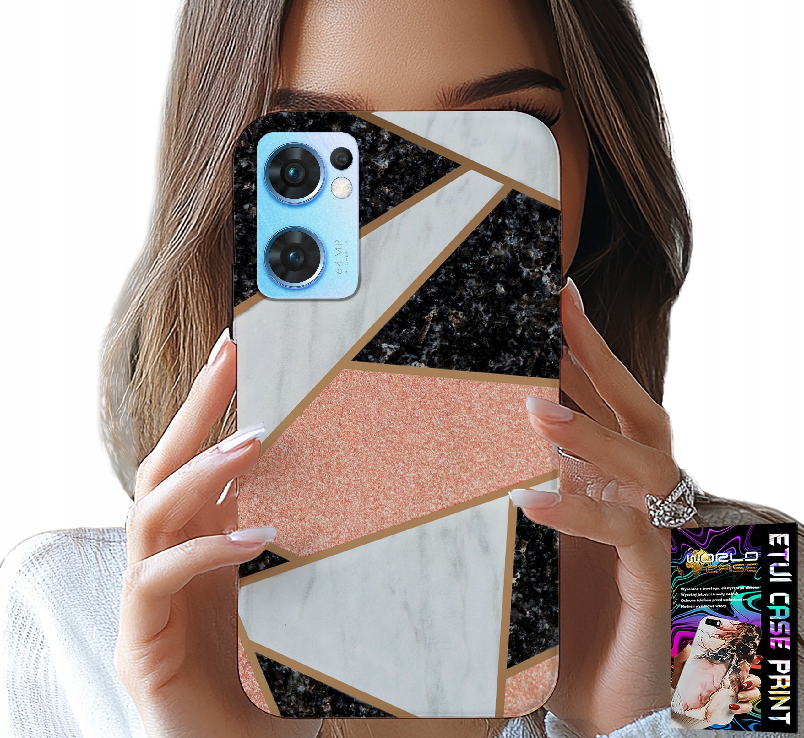 ETUI DO OPPO RENO7 5G - ELEGANCKIE MODNE WZORY CASE + SZKŁO