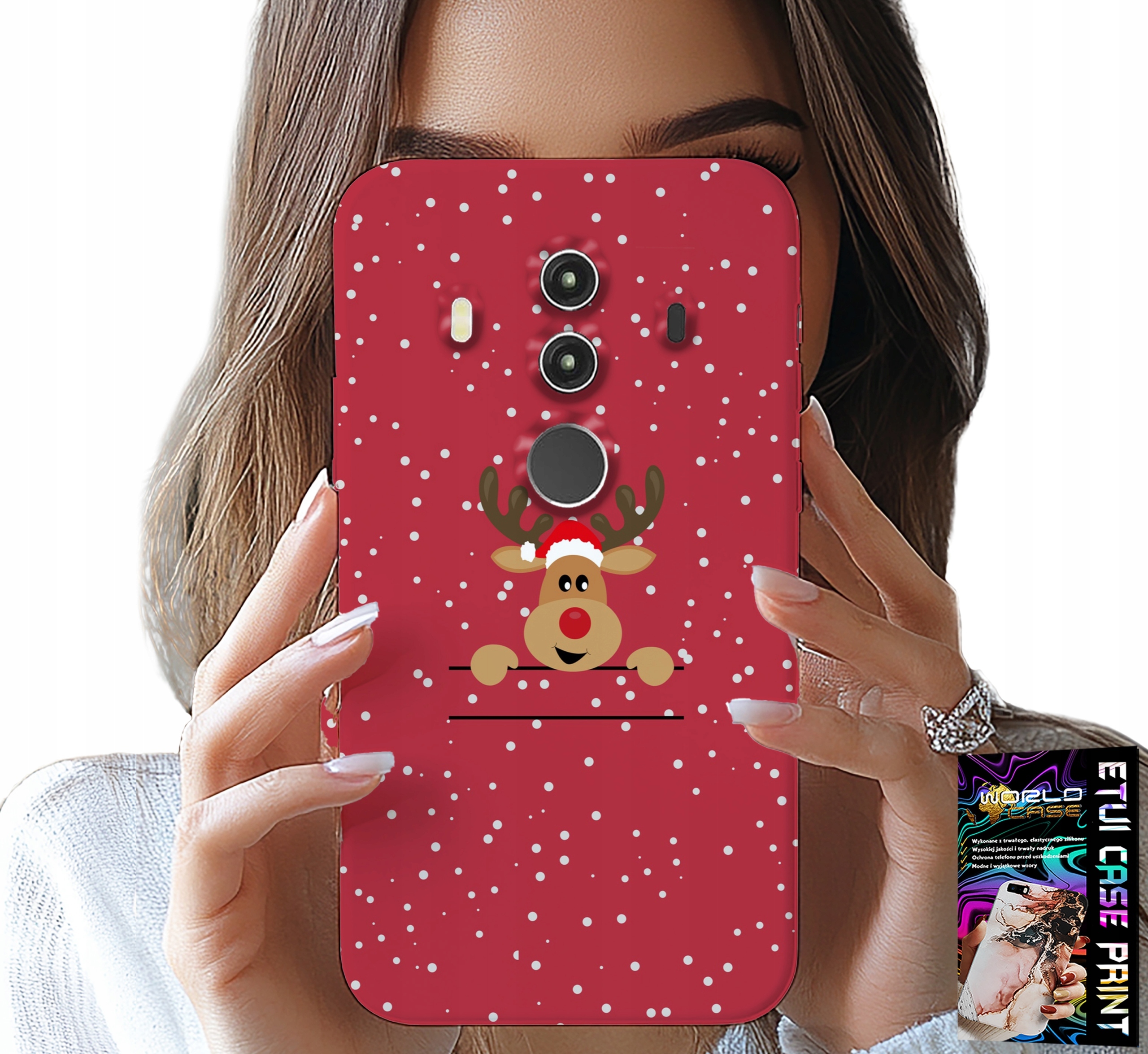 ETUI DO HUAWEI MATE 10 PRO - ŚWIĄTECZNY RENIFER MIKOŁAJ ŚWIĘTA +FOLIA