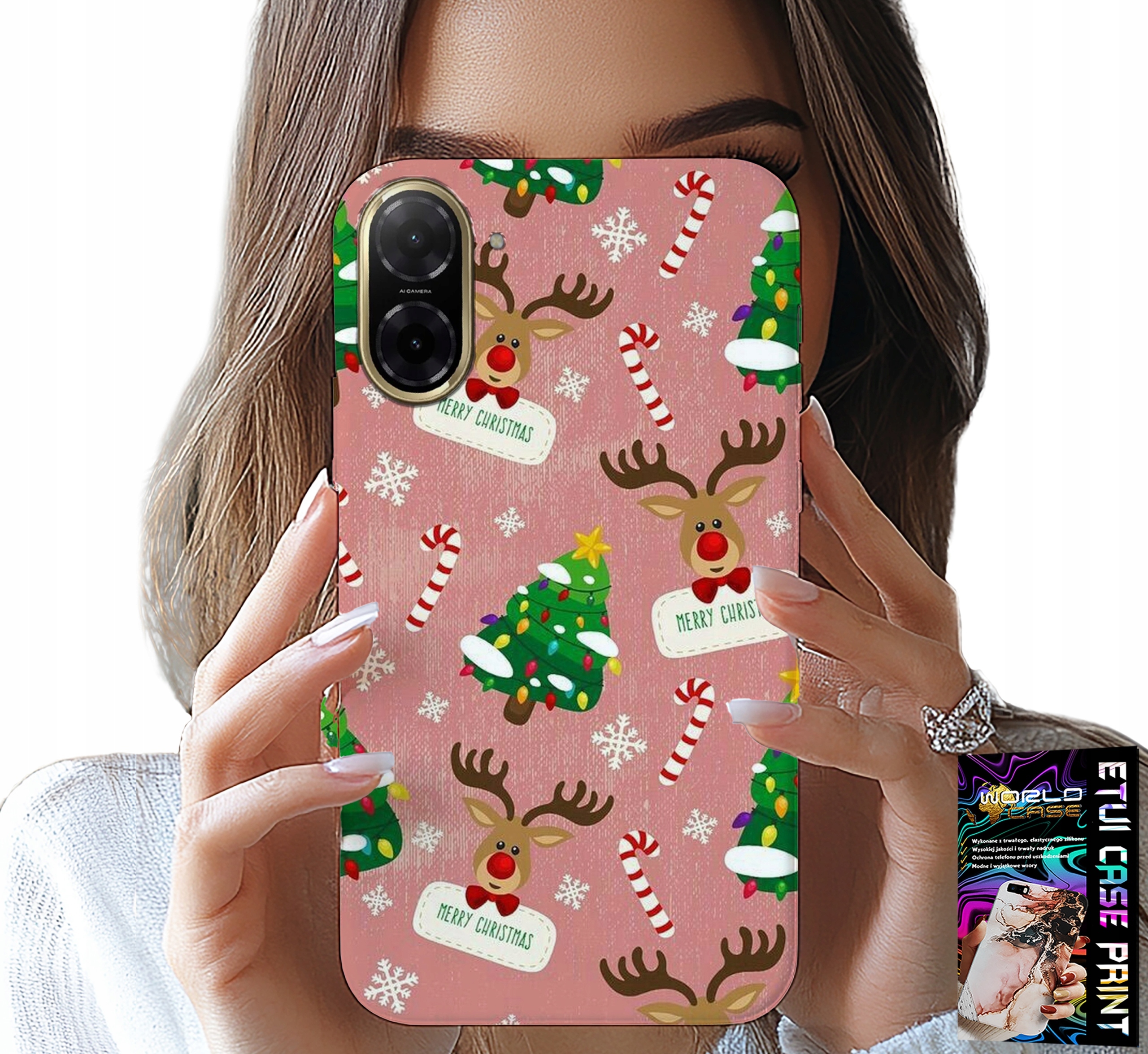 ETUI DO XIAOMI REDMI A5 - ŚWIĄTECZNE RENIFERY CHOINKI LASKA WZORY