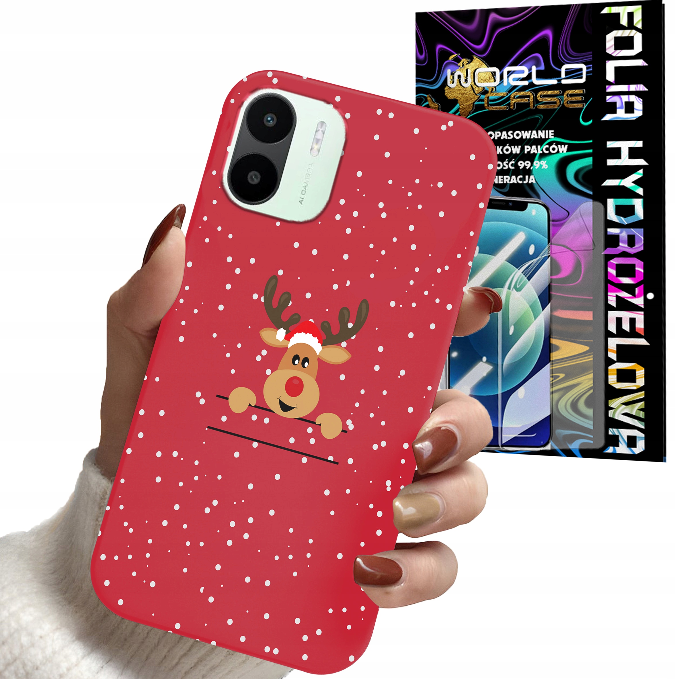 ETUI DO XIAOMI REDMI A2 - ŚWIĄTECZNE WZORY RENIFER MIKOŁAJ + FOLIA