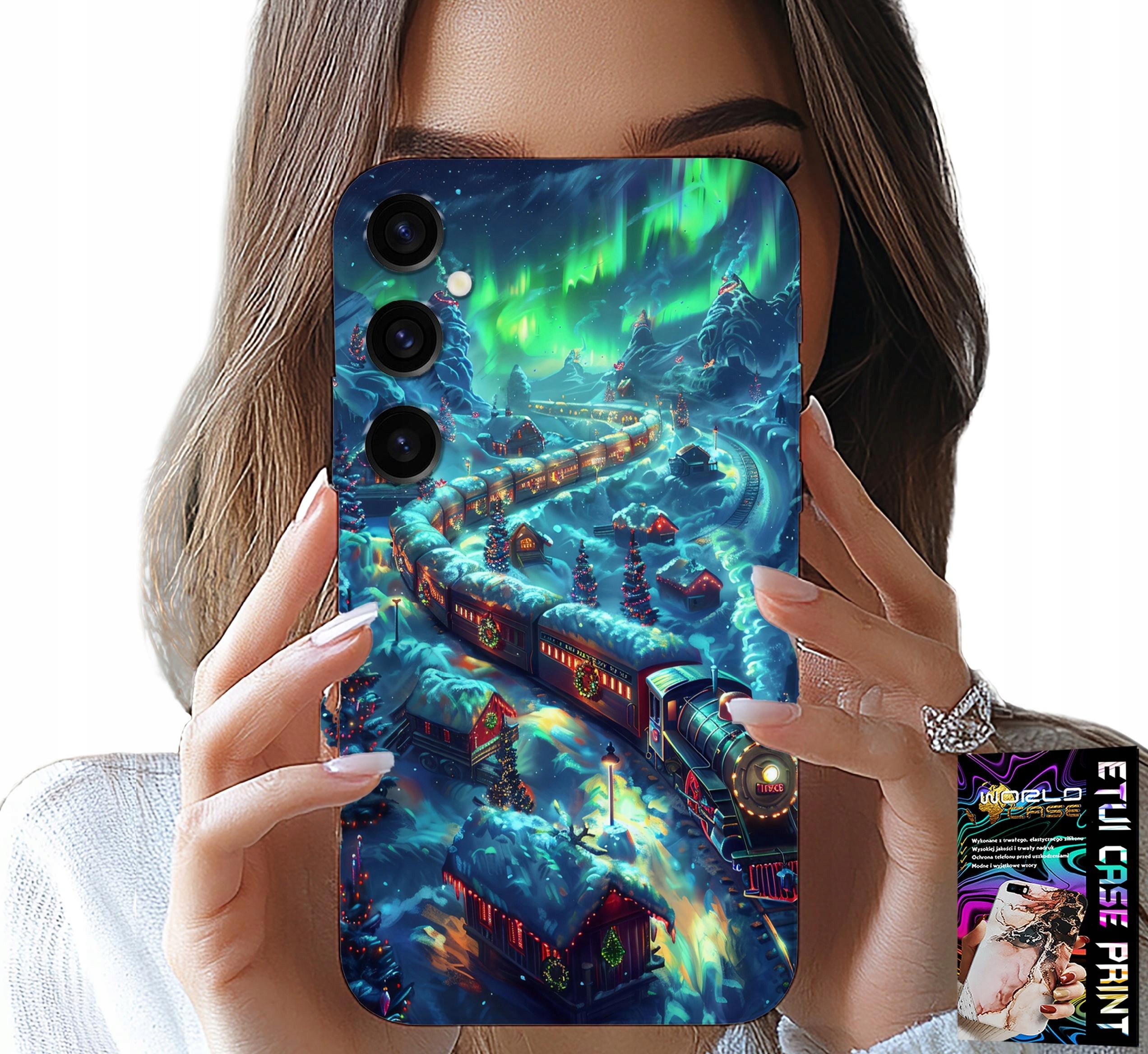 ETUI DO SAMSUNG GALAXY S23 FE - POCIĄG, EKSPRES ŚWIĄTECZNY WZORY + SZKŁO