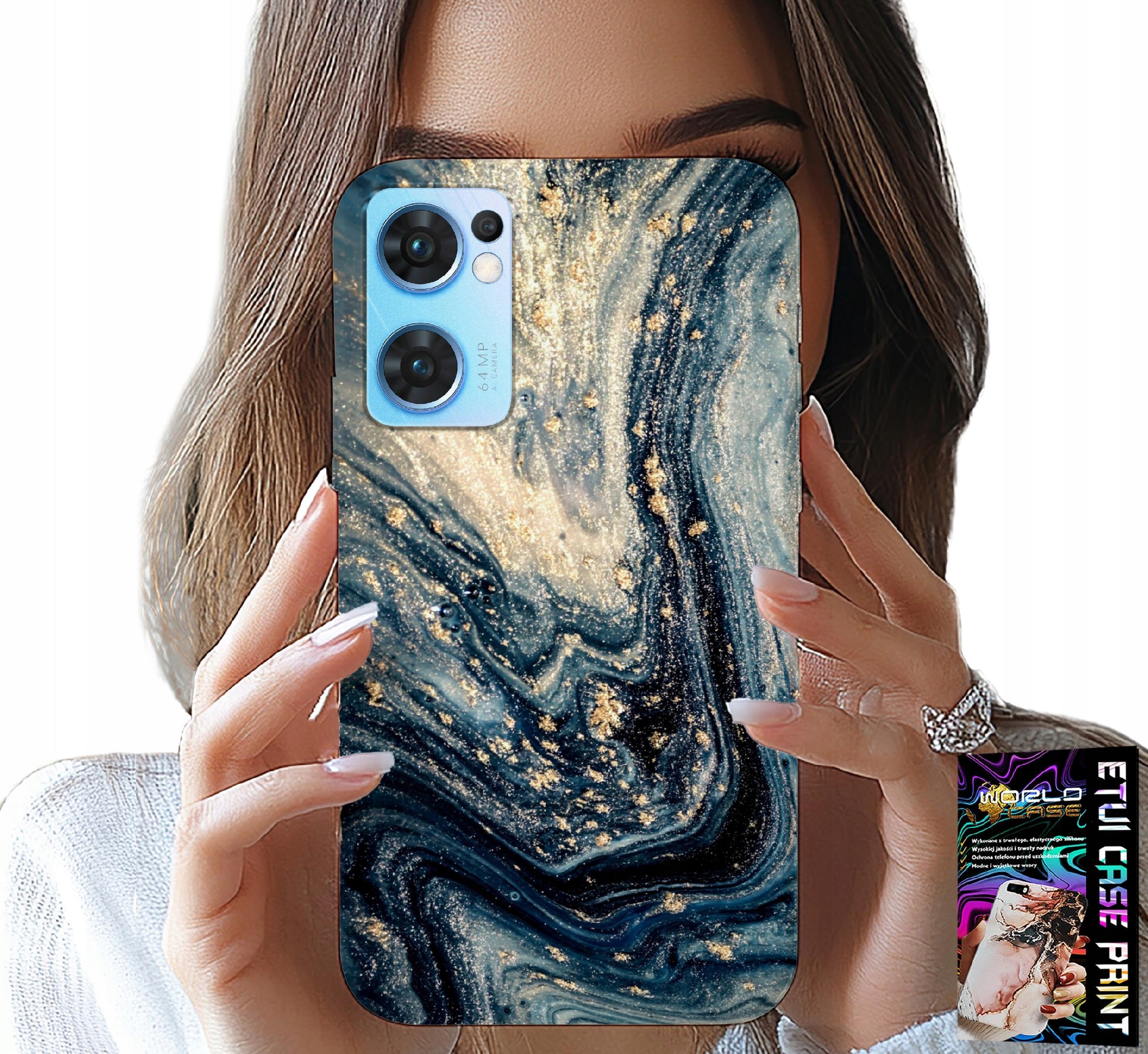 ETUI DO OPPO RENO7 5G - KAMIENNE ELEGANCKIE WZORY OBUDOWA CASE