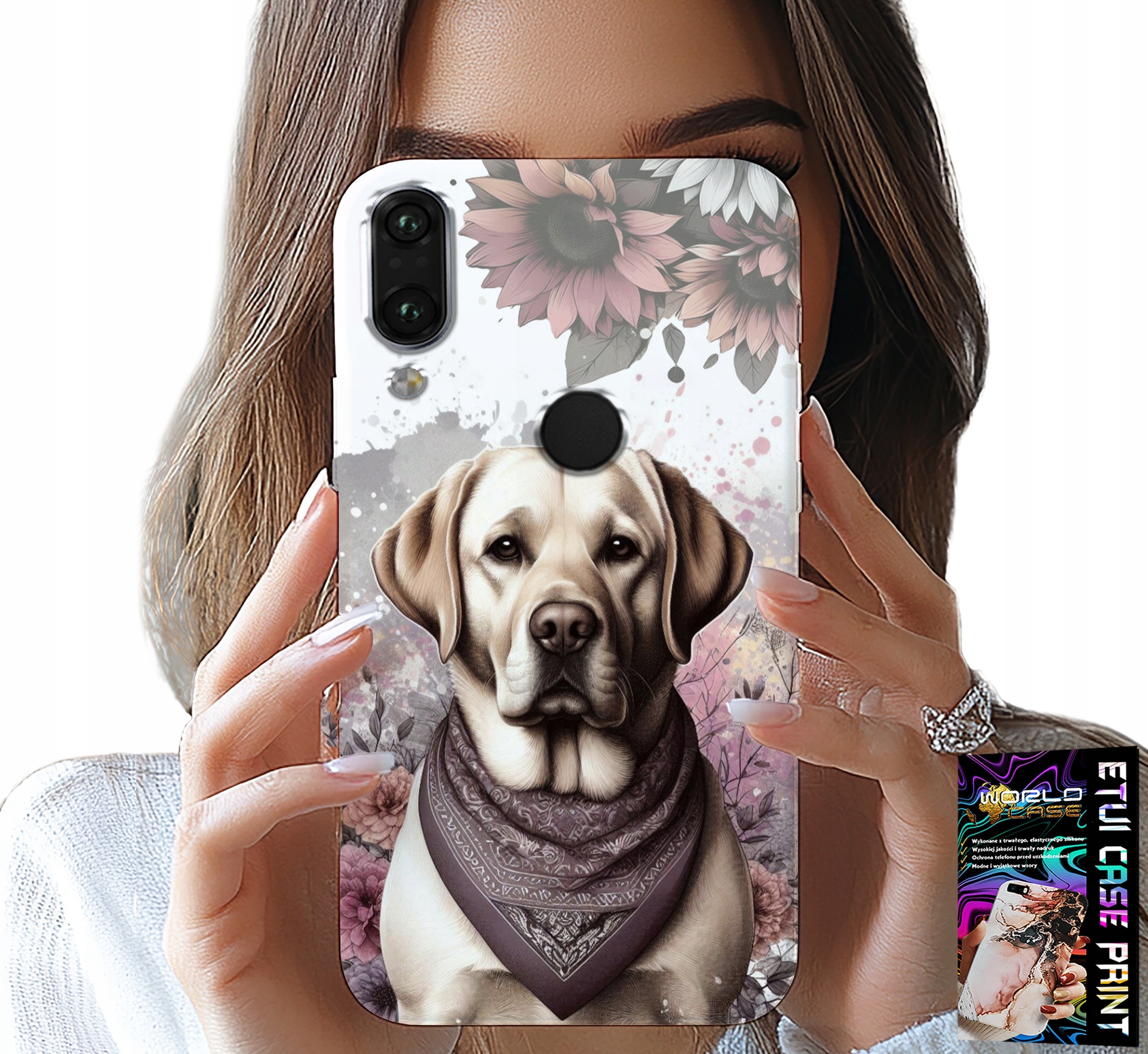 ETUI DO HUAWEI P SMART 2019 - PIESEK PIESKI HUSKY PSIE WZORY + SZKŁO