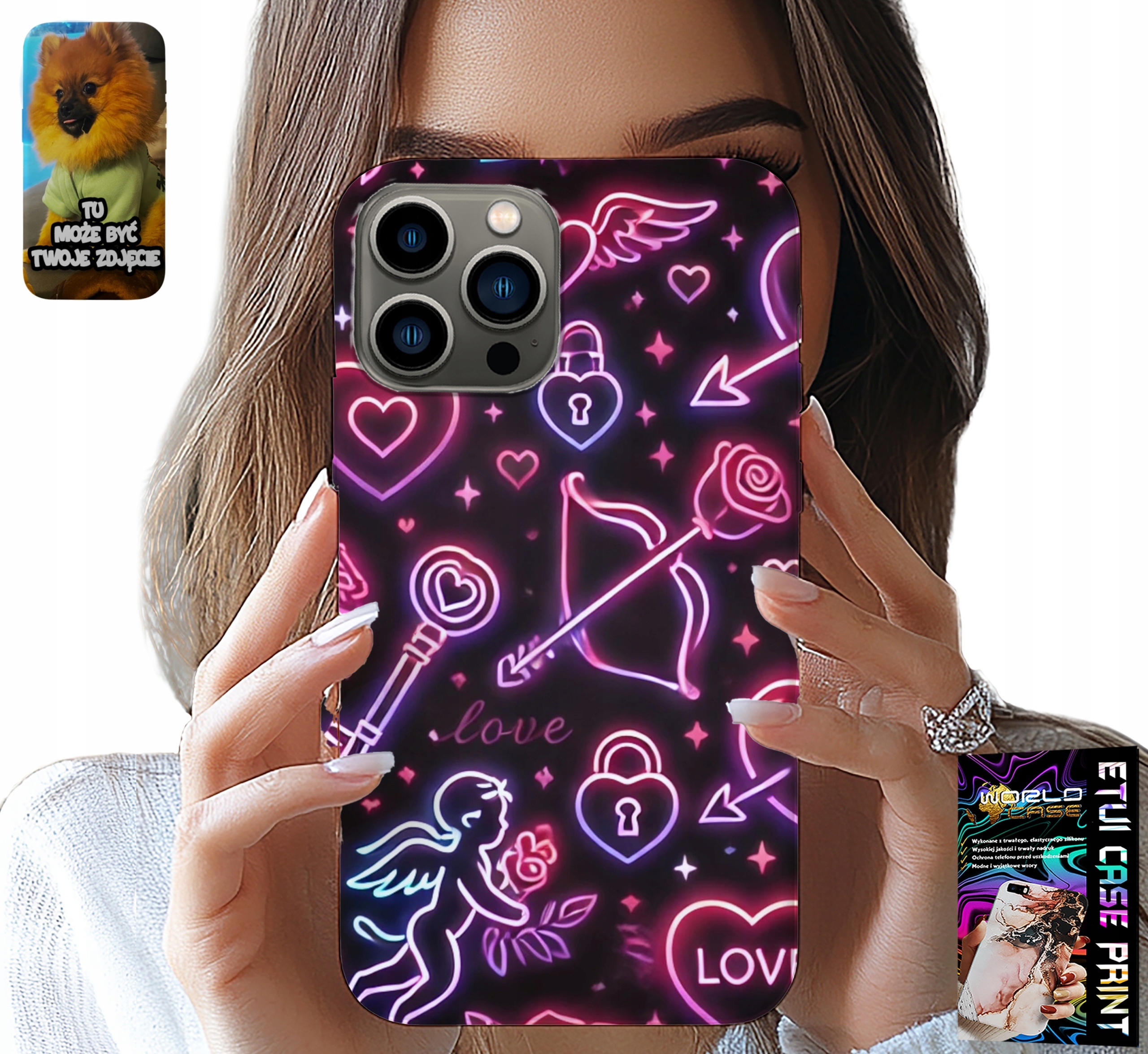 ETUI DO IPHONE 13 PRO - WALENTYNKOWY CASE, ŁUP, KUPIDYN, SERCA