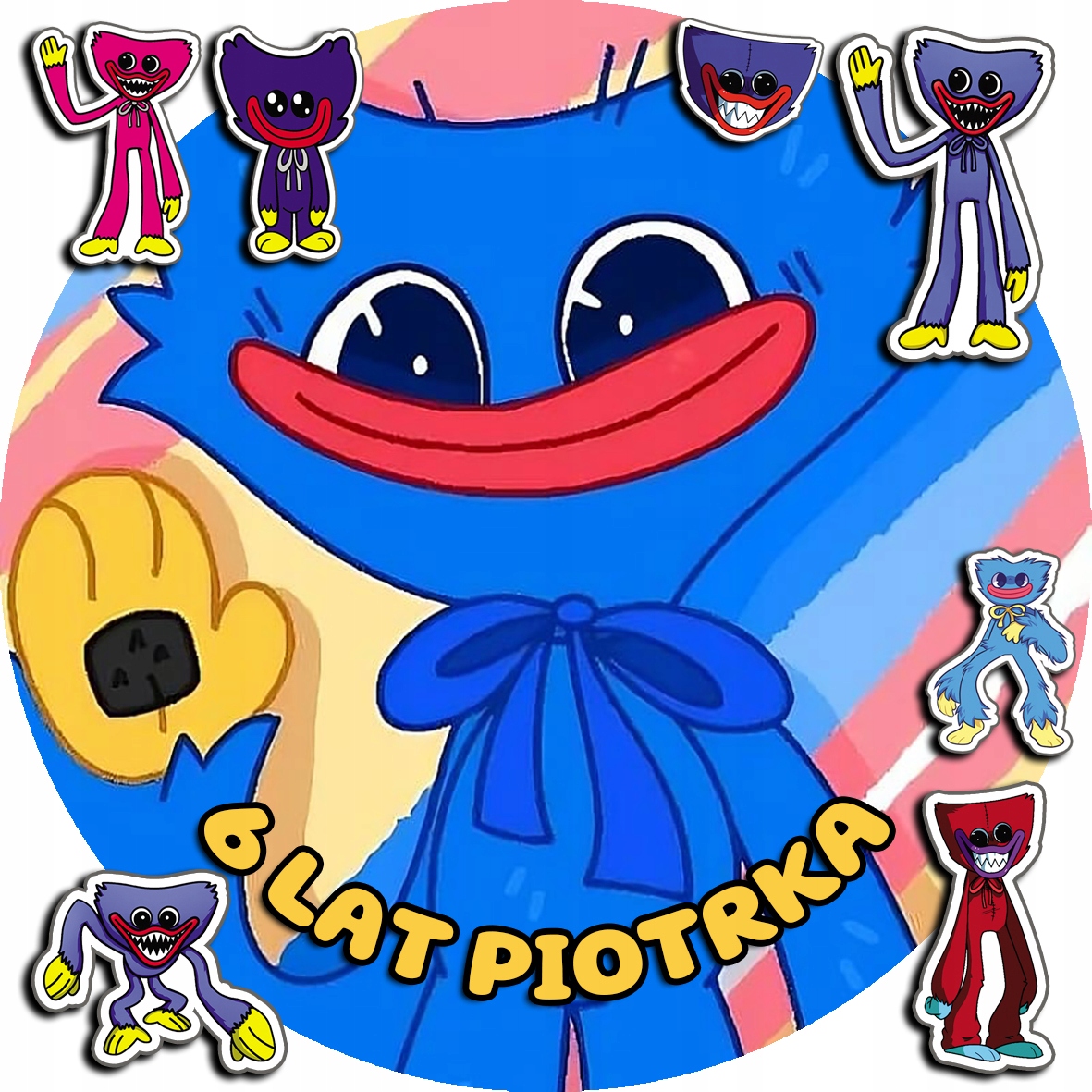 OPŁATEK NA TORT 30CM - HUGGY WUGGY GRY BAJKI + IMIĘ + GRATIS! 24CM 26CM