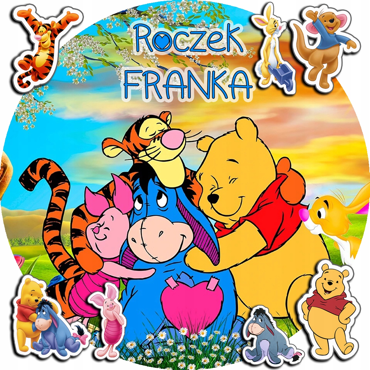 OPŁATEK NA TORT 30CM - KUBUŚ PUCHATEK + IMIĘ + GRATIS! 24CM 26CM