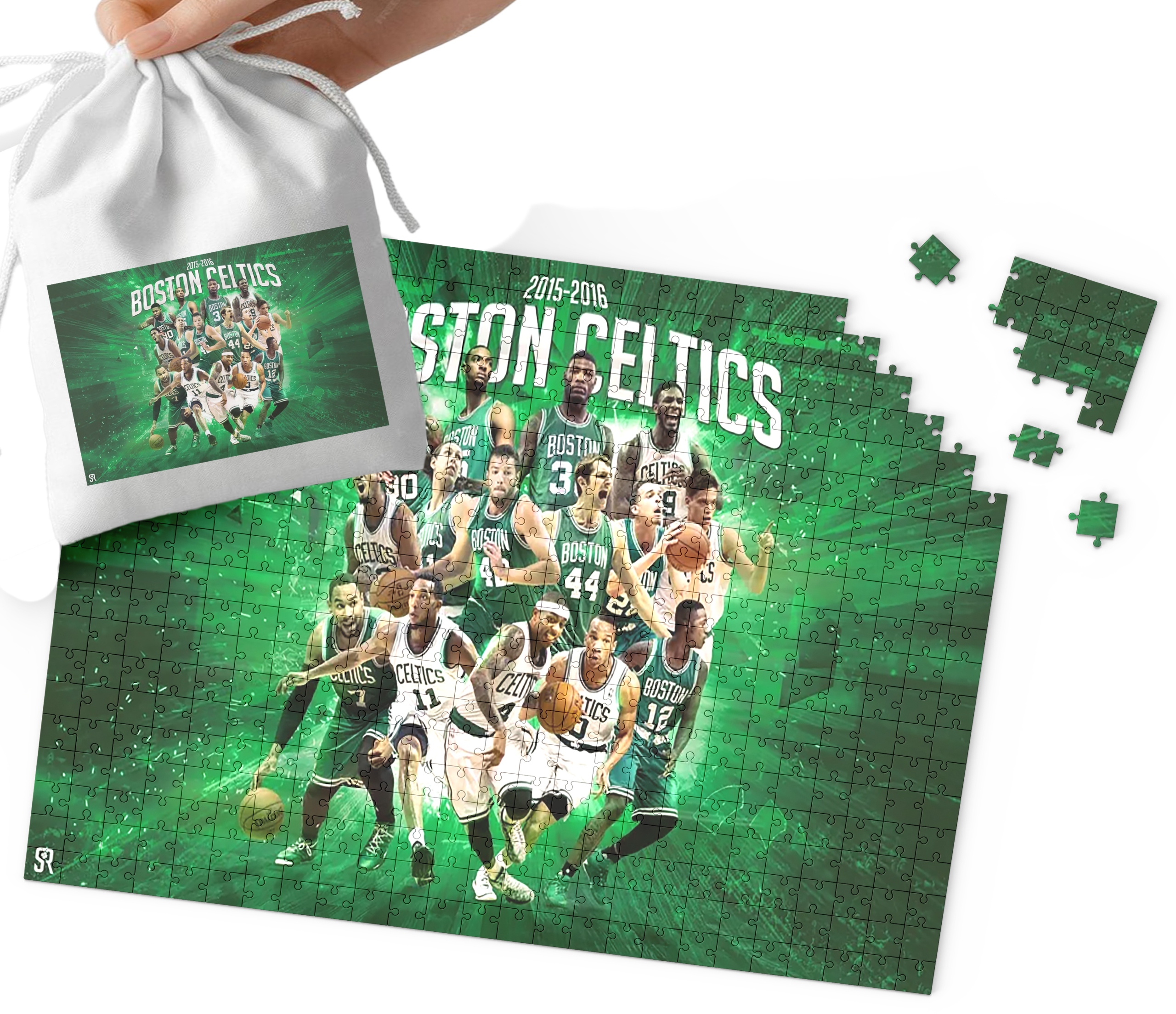 PUZZLE - Boston Celtics WZORY DLA FANA KOSZYKÓWKI 70el + WORECZEK