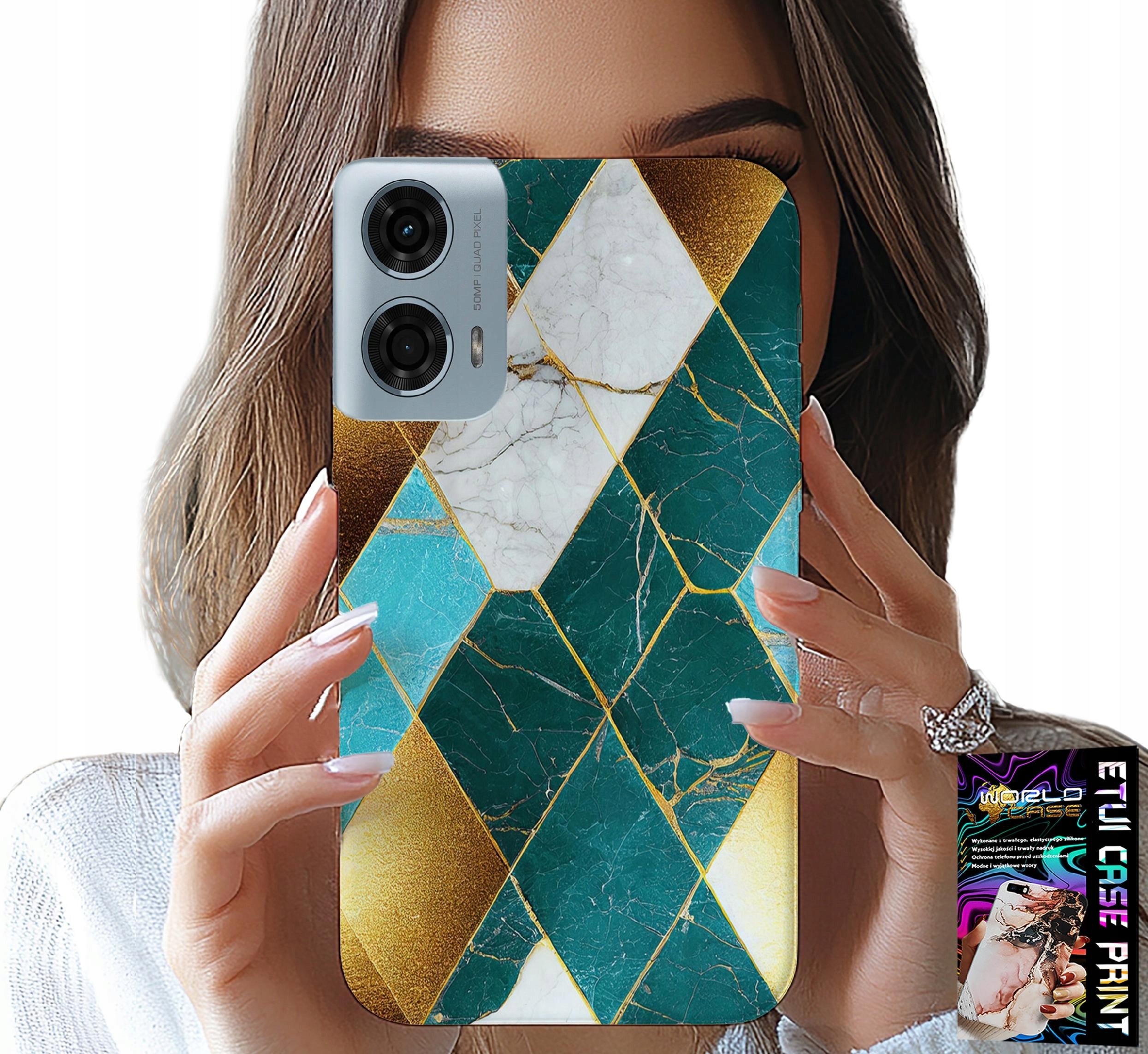 ETUI DO MOTOROLA MOTO G35 - ELEGANCKIE MODNE WZORY CASE + FOLIA