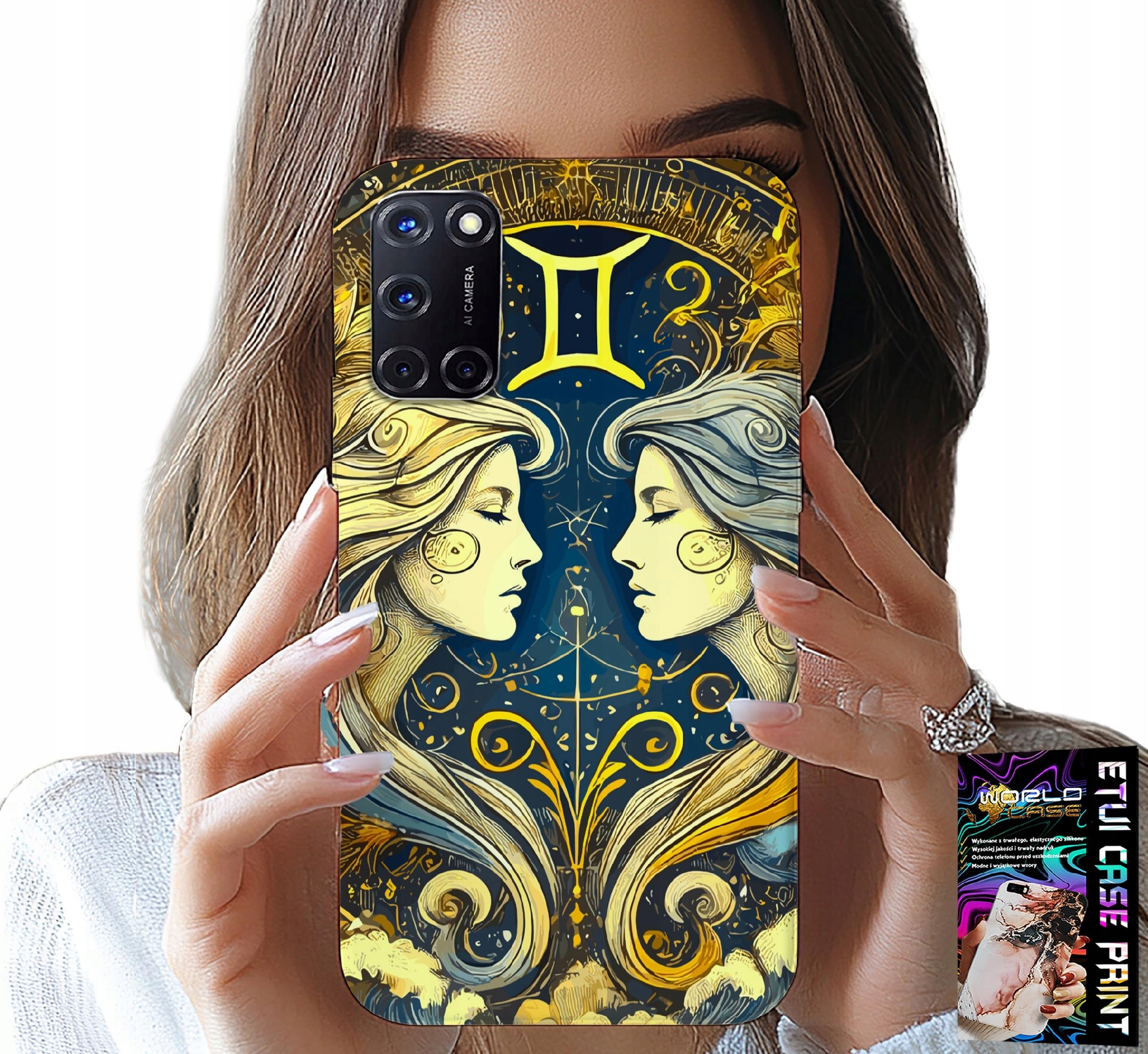 ETUI DO OPPO A52 - ZNAK ZODIAKU, BLIŹNIĘTA ASTRONOMIA CASE