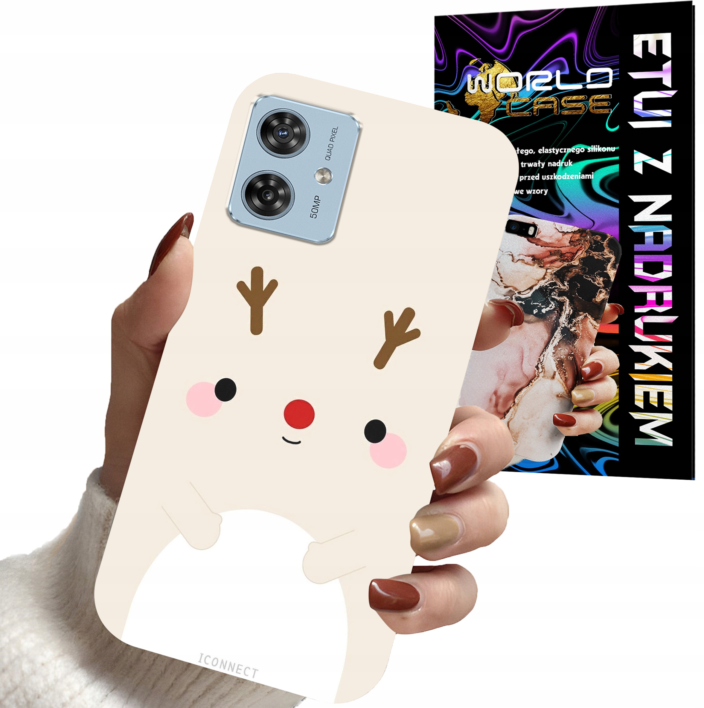 ETUI CASE DO MOTOROLA MOTO G54 5G - ŚWIĄTECZNE WZORY RENIFER MIKOŁAJ ŚWIĘTA