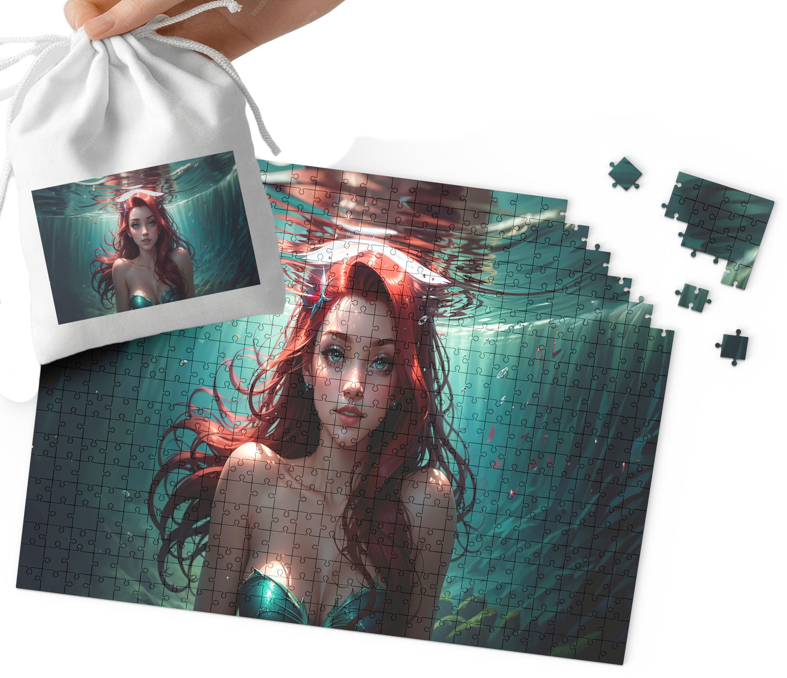 PUZZLE TRADYCYJNE - SYRENKA SYRENA SUPER WZORY PREZENT 70el + WORECZEK