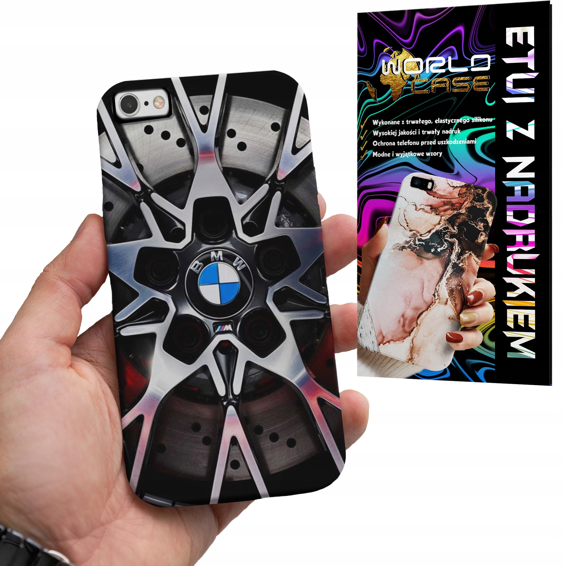 ETUI CASE DO IPHONE 7, 8, SE 2022 - BMW FELHGA AUTO FAN WZORY MERCEDES ITP