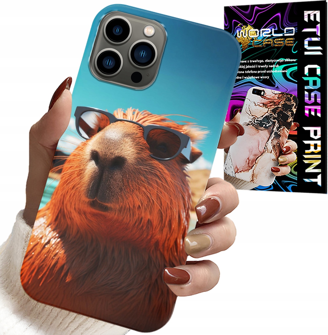 ETUI DO IPHONE 13 PRO MAX - SŁODKA KAPIBARA, CAPIBARA CASE + SZKŁO