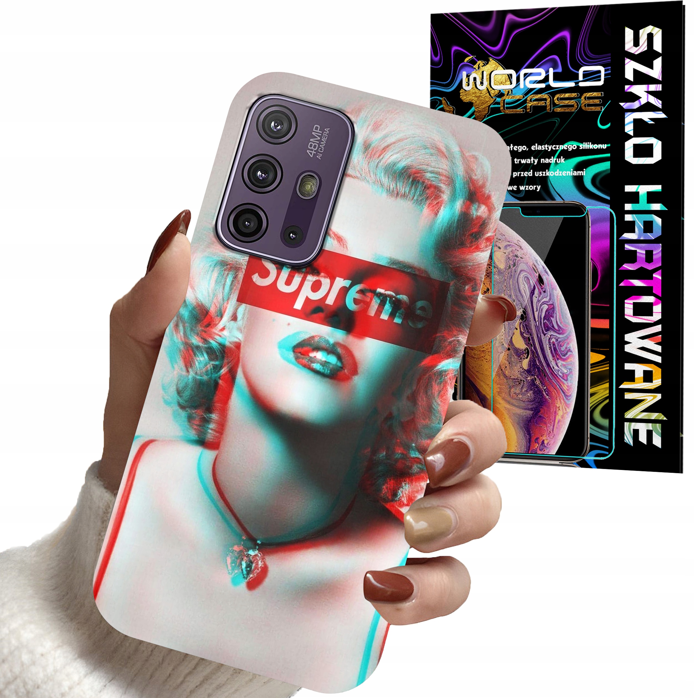 ETUI DO MOTOROLA MOTO G10 POWER - Monroe MODNE KOBIECE WZORY + SZKŁO