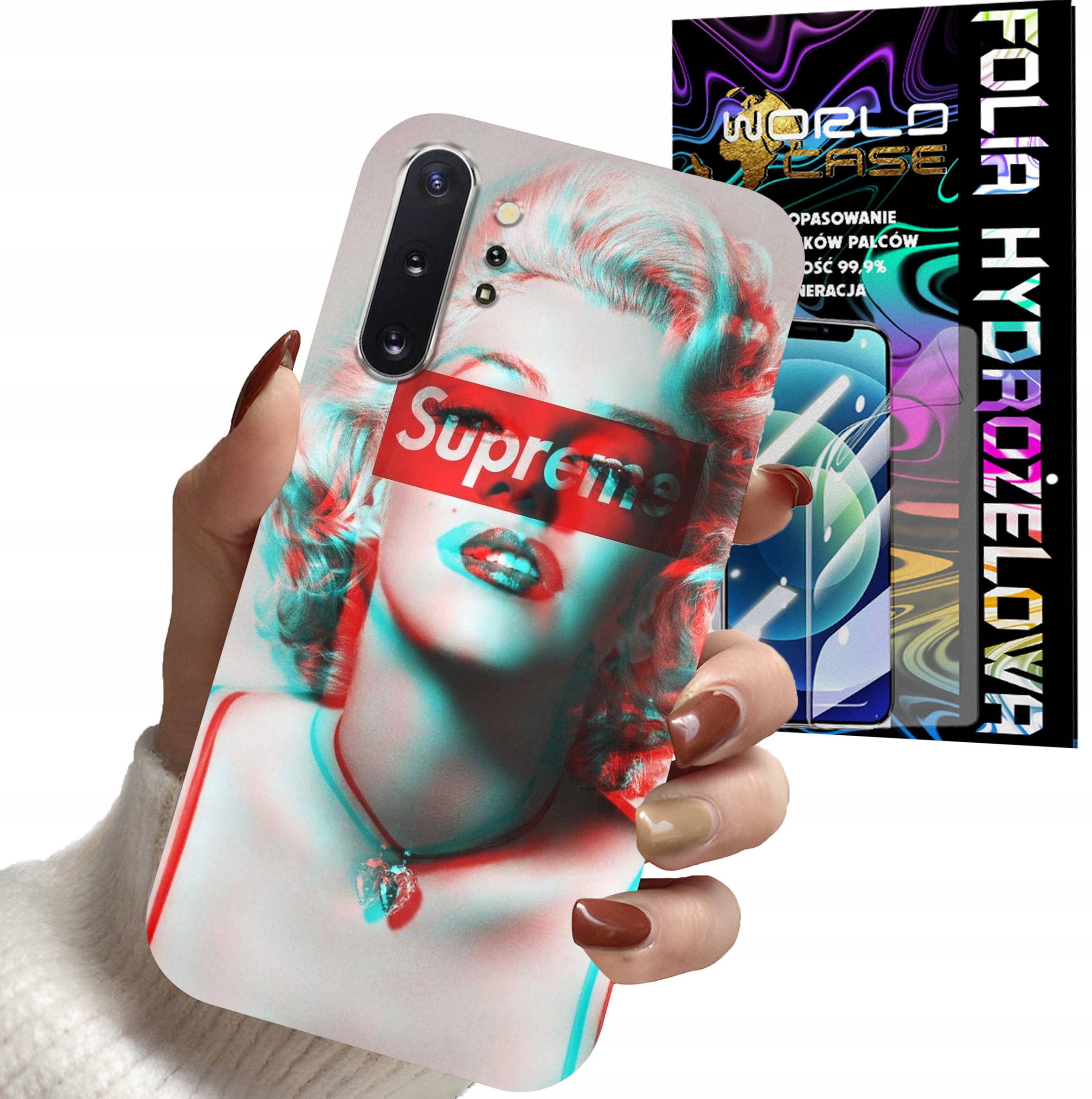 ETUI CASE DO SAMSUNG NOTE 10 PLUS . A81 - Monroe MODNE KOBIECE WZOR + FOLIA