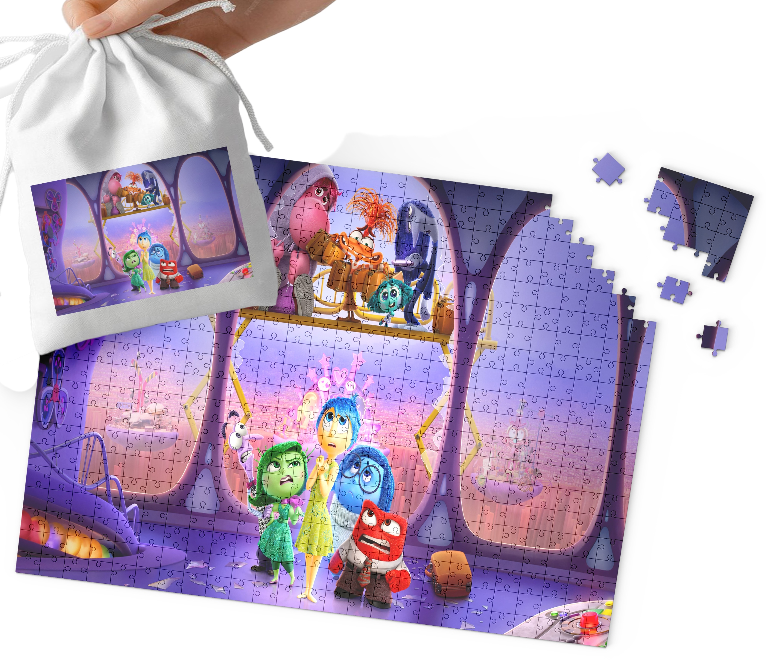 PUZZLE - W Głowie Się Nie Mieści WZORY Z BAJEK PREZENT 96EL + WORECZEK