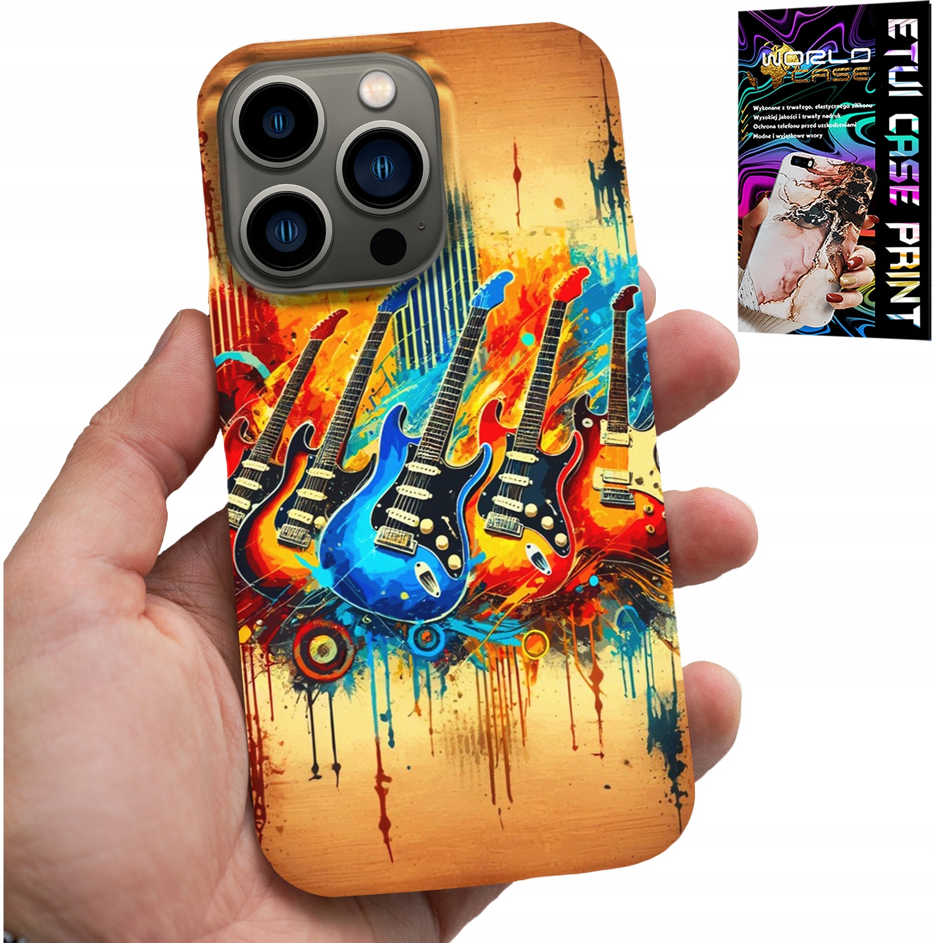 ETUI DO IPHONE 14 PRO MAX - GITARA ELEKTRYCZNA, ROCK AND ROLL, METAL