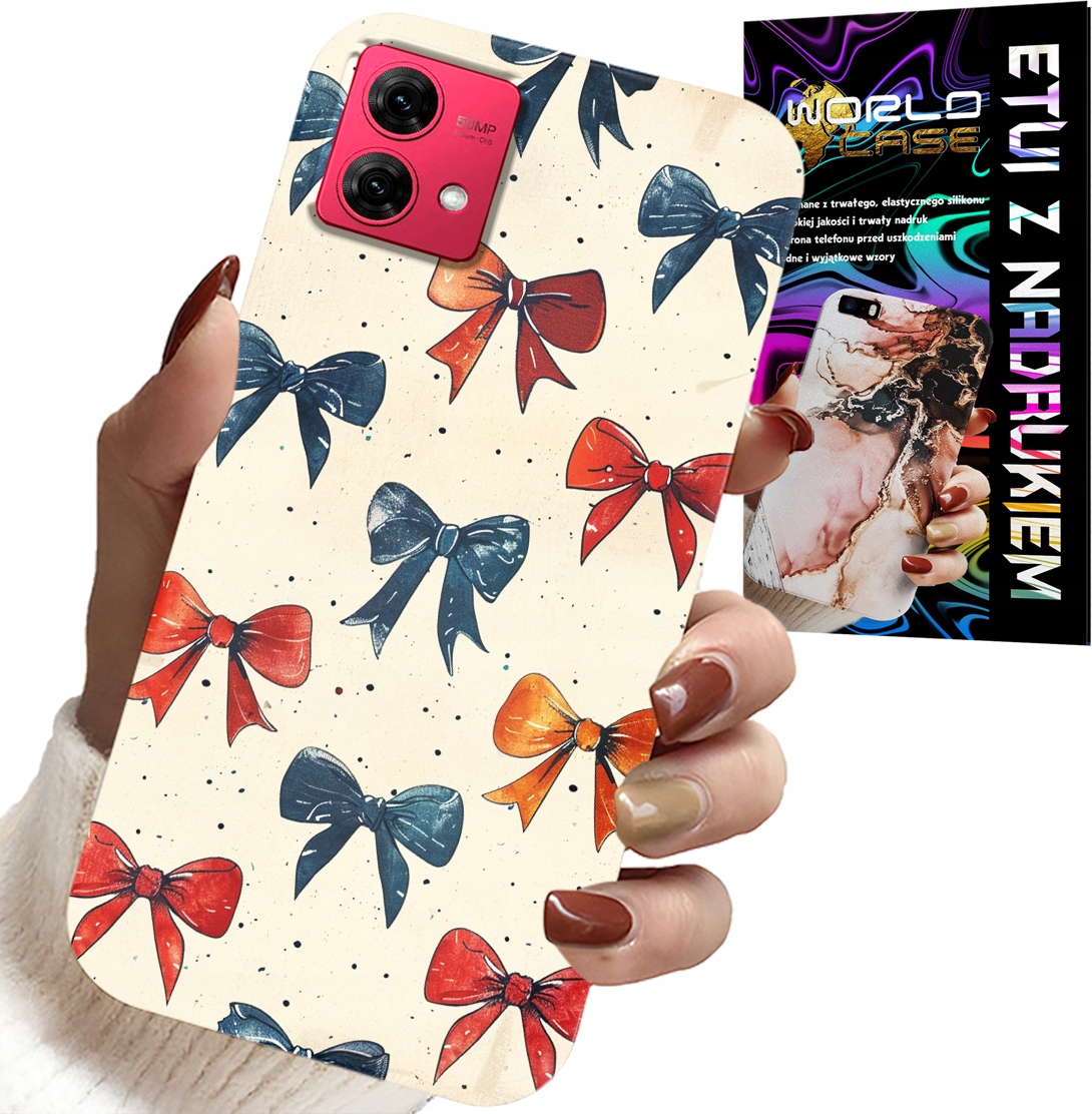 ETUI DO MOTOROLA EDGE 40 NEO - KOLOROWE WSTĄŻKI WSTĄŻKA MODNE WZORY