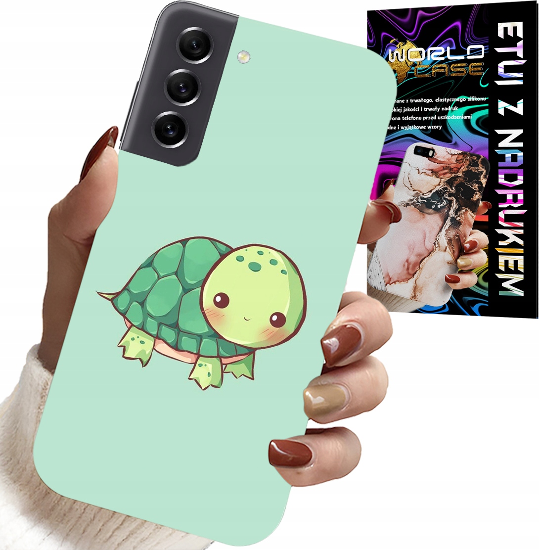 ETUI DO SAMSUNG GALAXY S22 PLUS - SŁODKIE ŻÓŁWKI WZORY DLA DZIECI + SZKŁO