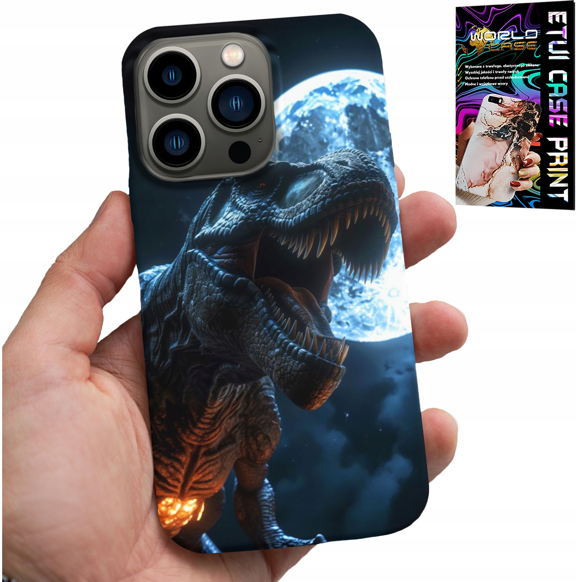 ETUI DO IPHONE 14 PRO MAX - DINO DINOZAUR TYRANOZAUR POKROWIEC CASE