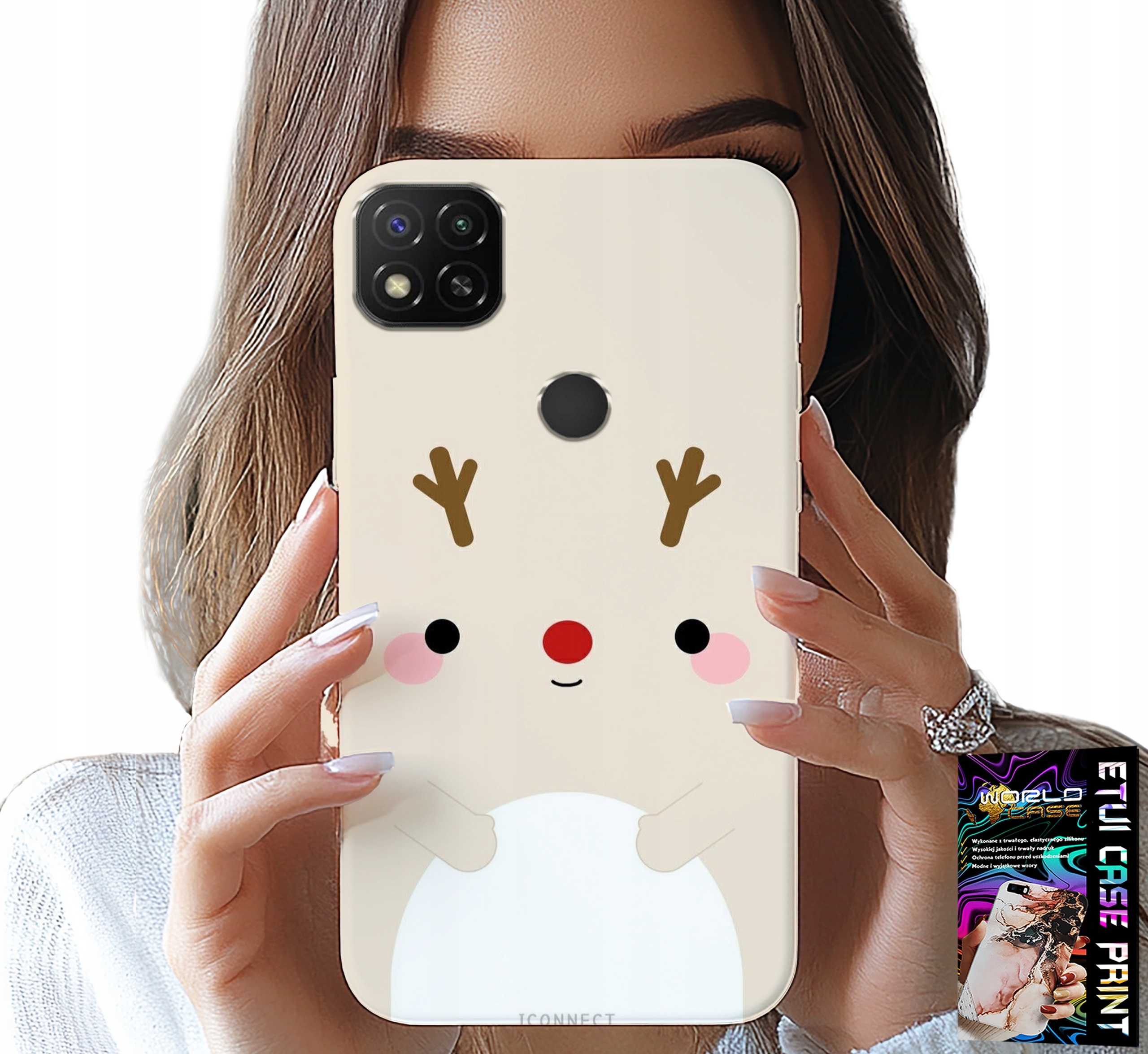 ETUI DO XIAOMI REDMI 9C - RENIFEREK, RENIFER, ŚWIĄTECZNE WZORY