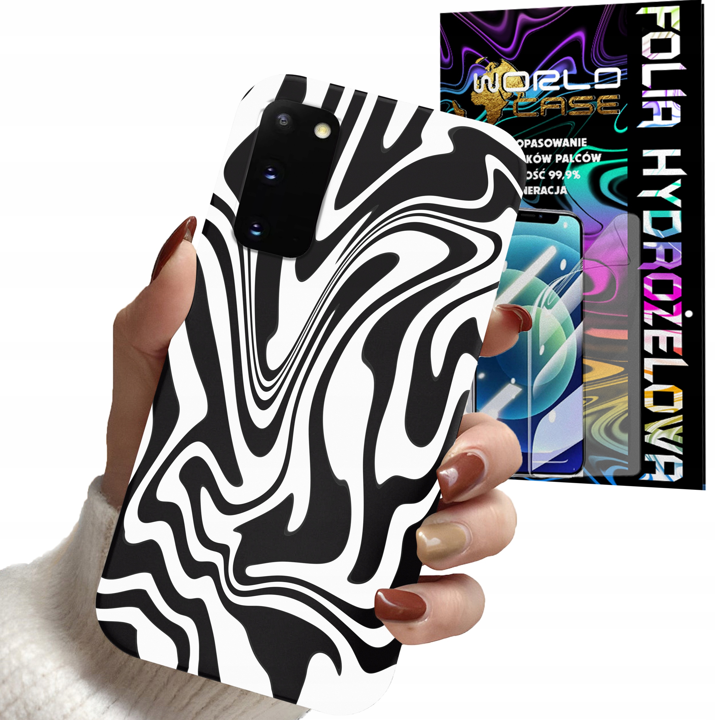 ETUI DO SAMSUNG S21 FE - ABSTRAKCJA ZEBRA MODNE WZORY DLA KOBIET + FOLIA