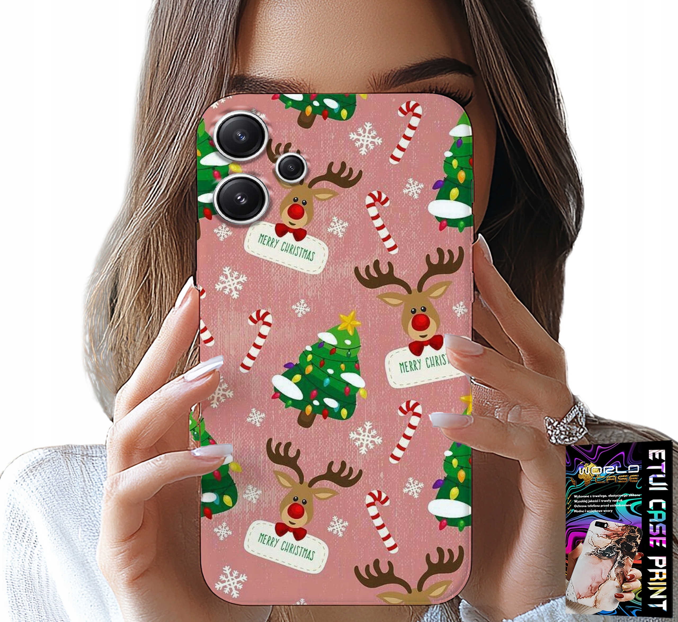 ETUI DO XIAOMI NOTE 13 PRO+ - ŚWIĄTECZNE RENIFERY CHOINKI LASKA WZORY