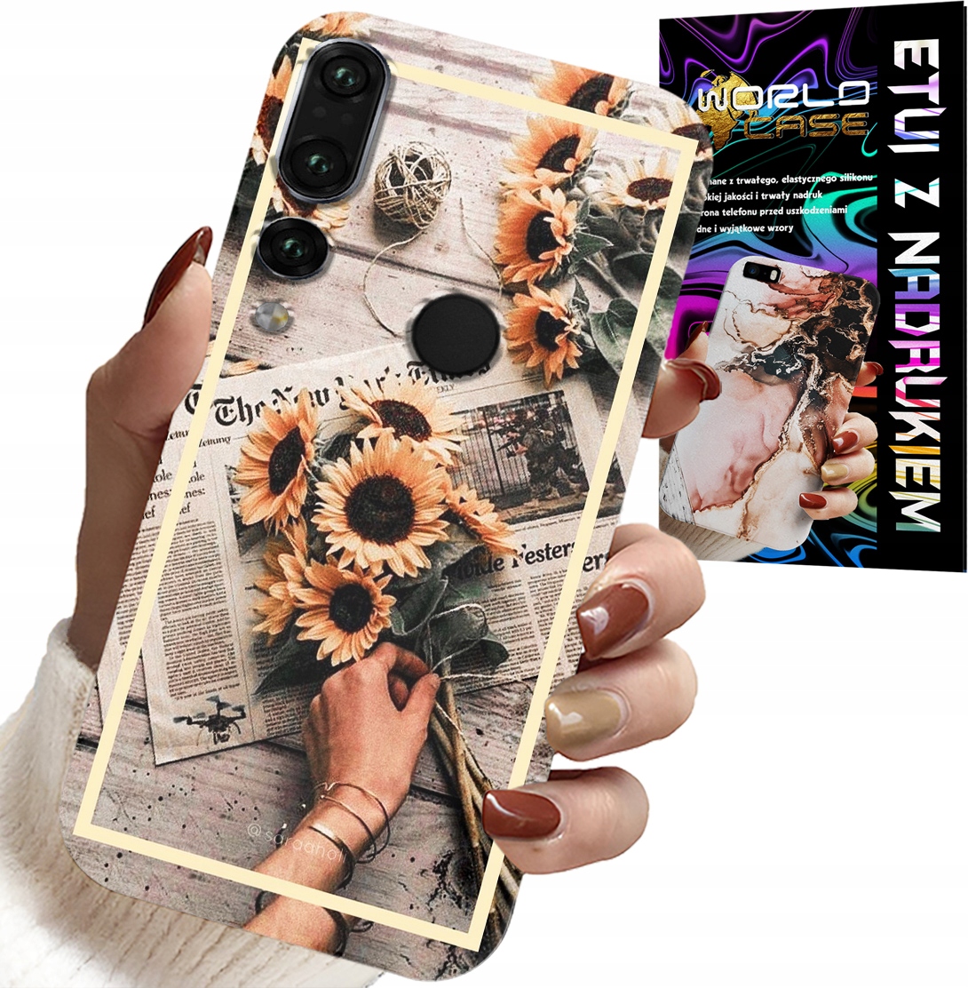 ETUI DO HUAWEI P20 PRO - KWIATISTY WZÓR SŁONECZNIK SŁONECZNIKI