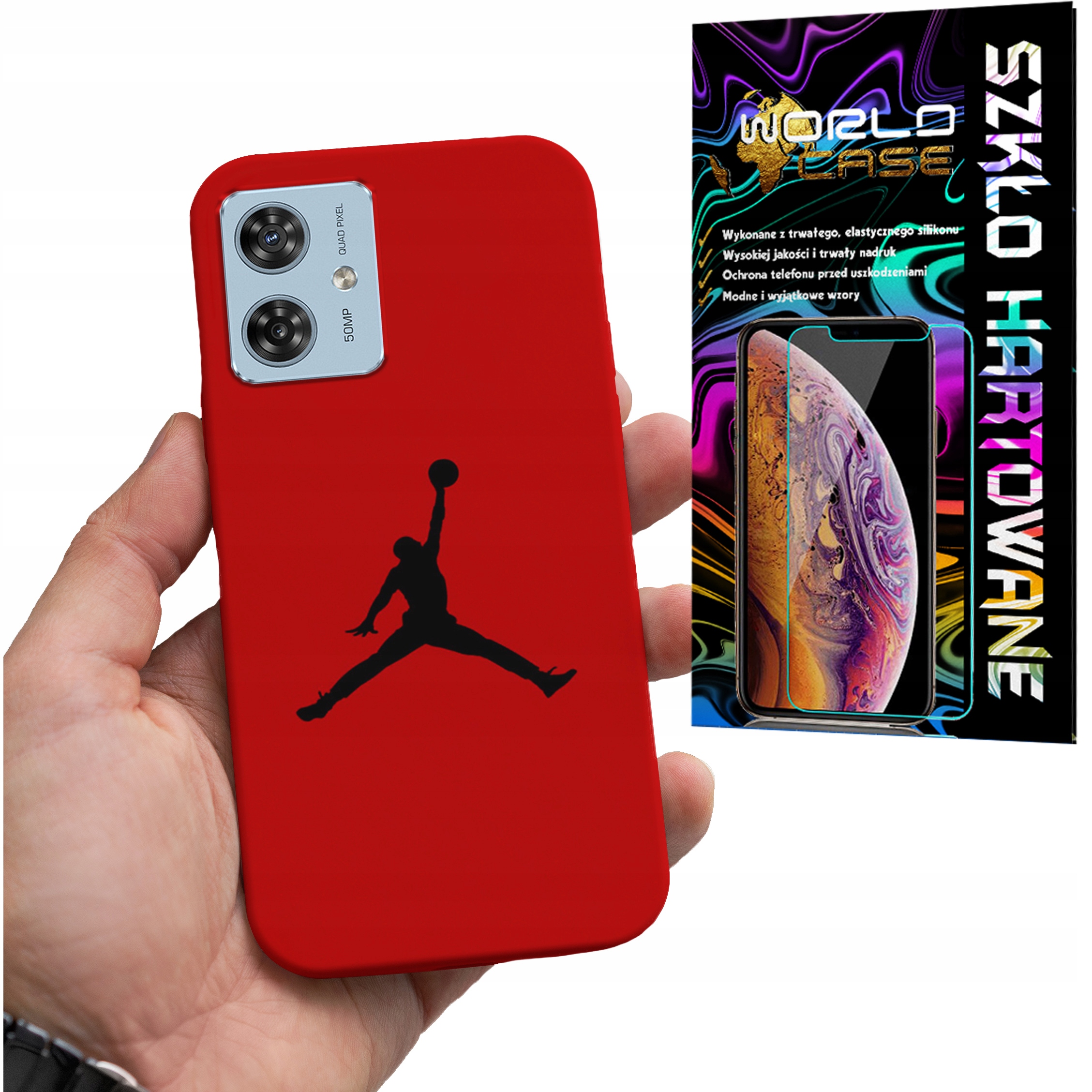 ETUI DO MOTOROLA MOTO G55 - KOSZYKÓWKA WZORY DLA FANÓW NBA + SZKŁO