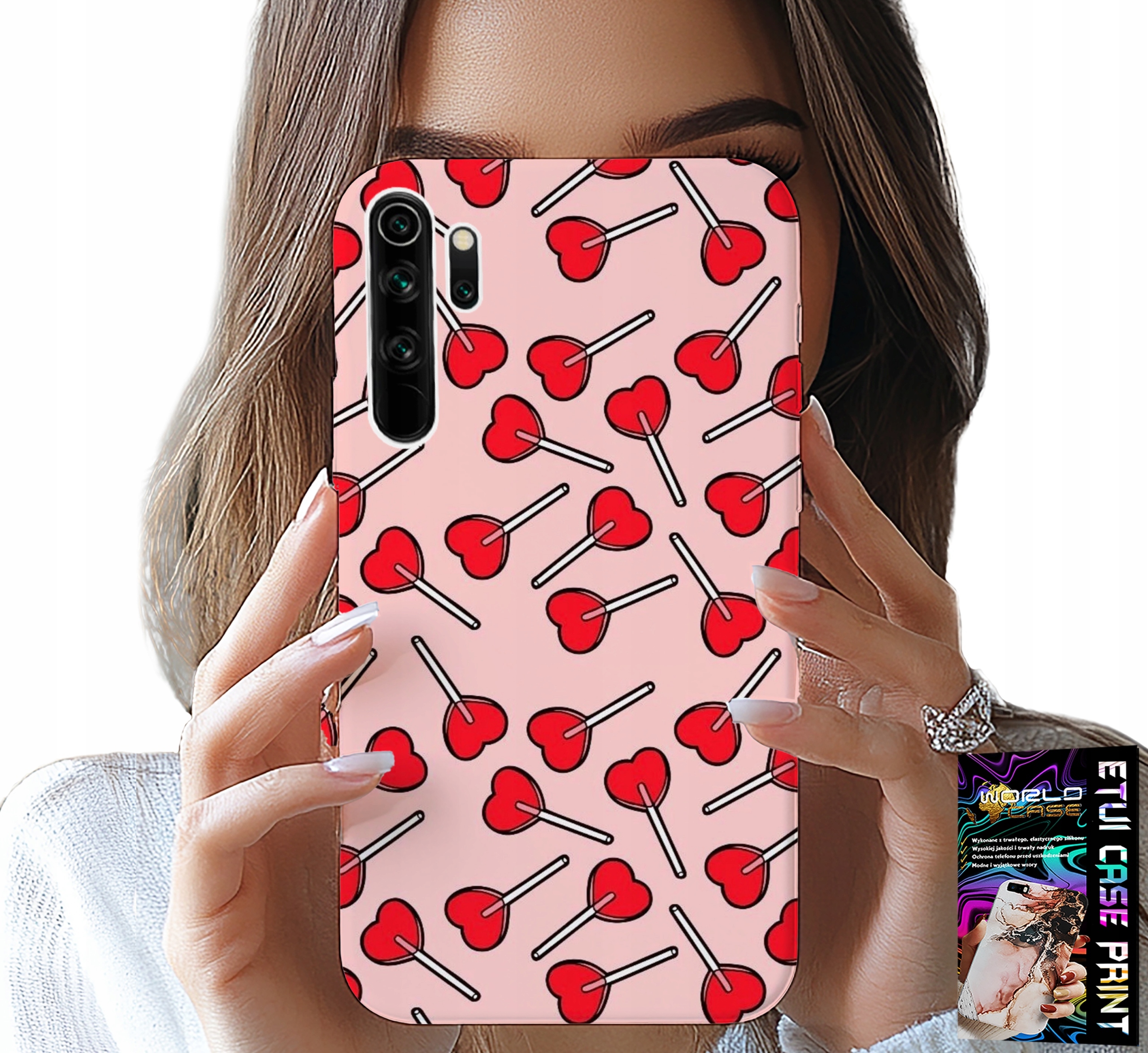 ETUI DO XIAOMI NOTE 8 - KOBIECE, MODNE WZORY LIZAKI W SERCA CASE