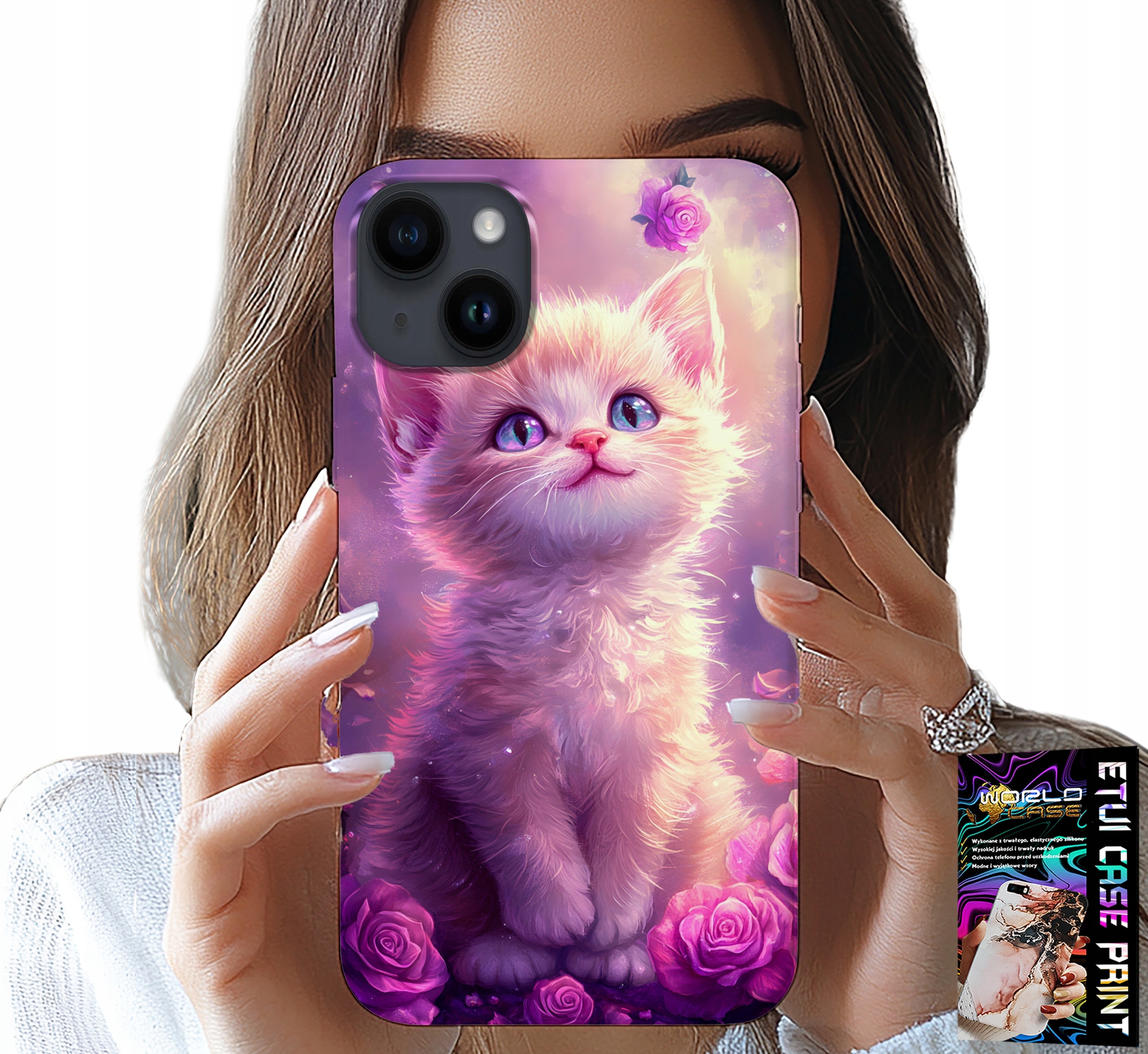 ETUI DO IPHONE 14 PLUS - SŁODKI KOTEK, KOT, WZORY ZE ZWIERZĘTAMI