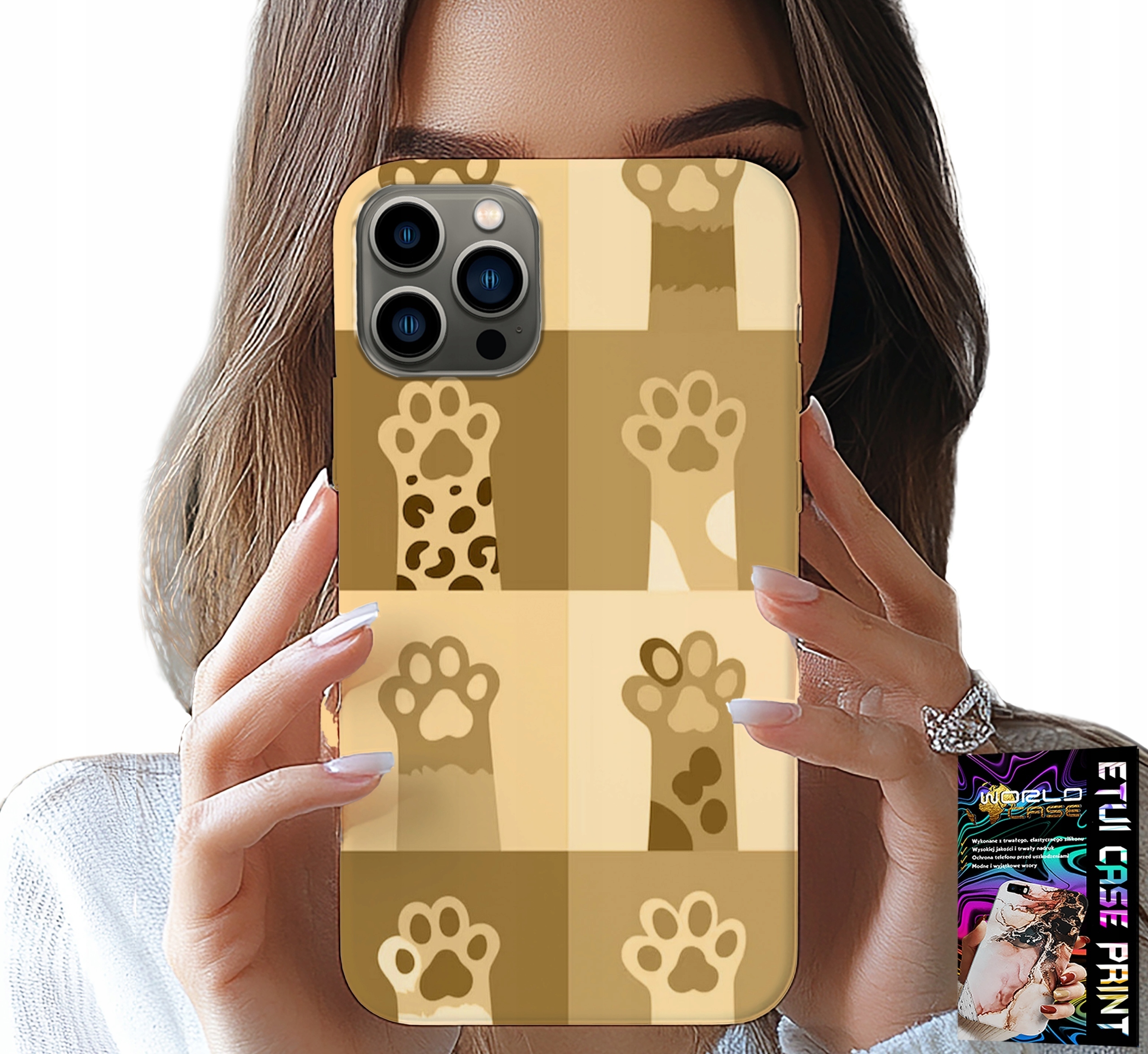 ETUI DO IPHONE 11 PRO - LOVE CAT, WZORY Z KOTAMI, ŁAPKI KOTÓW