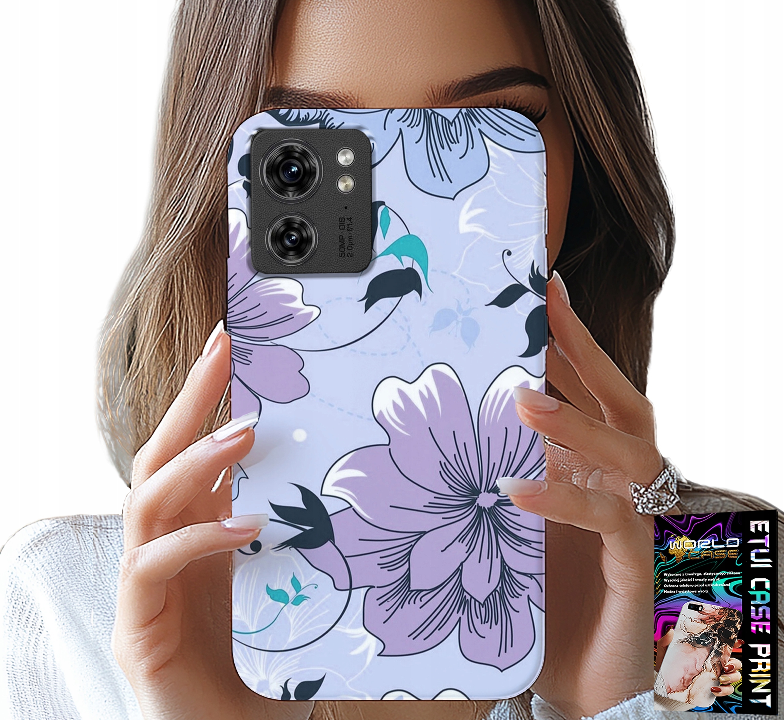 ETUI DO MOTOROLA EDGE 40 - KWIATKI KWIECISTE MODNE WZORY PLECKI