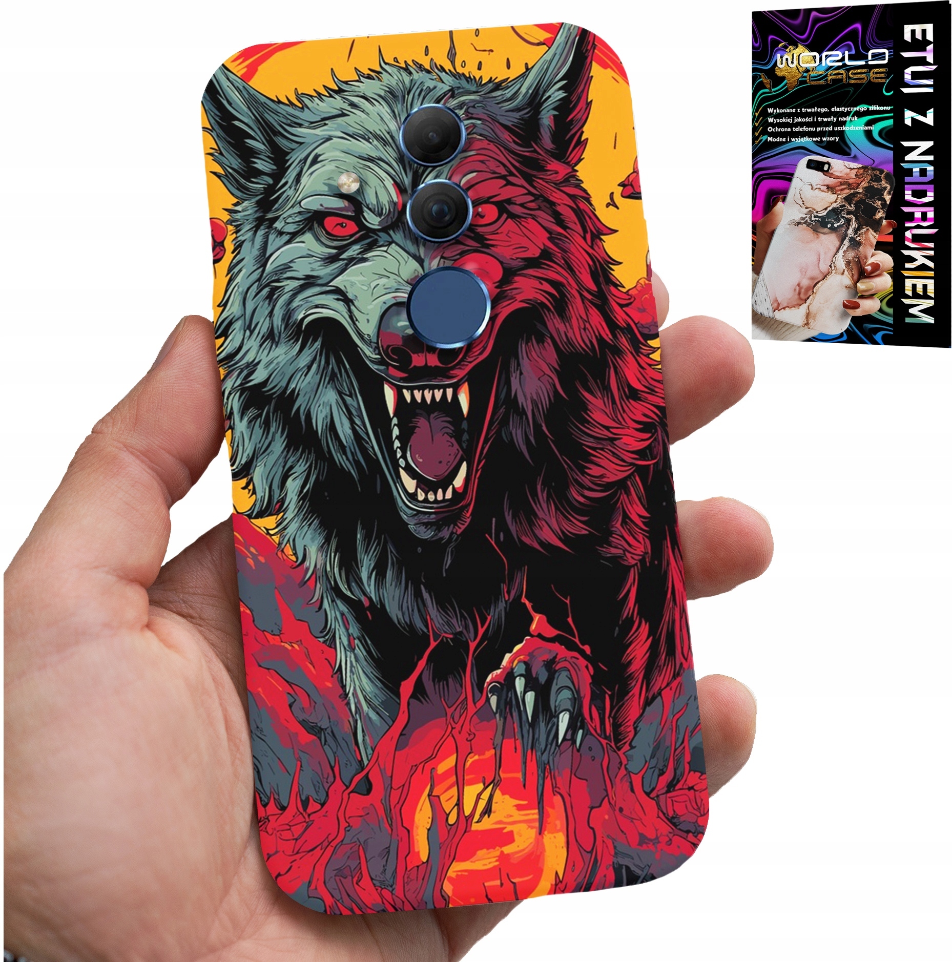 ETUI DO HUAWEI MATE 20 LITE - WILK WILKI WATAHA SUPER WZORY CASE + SZKŁO