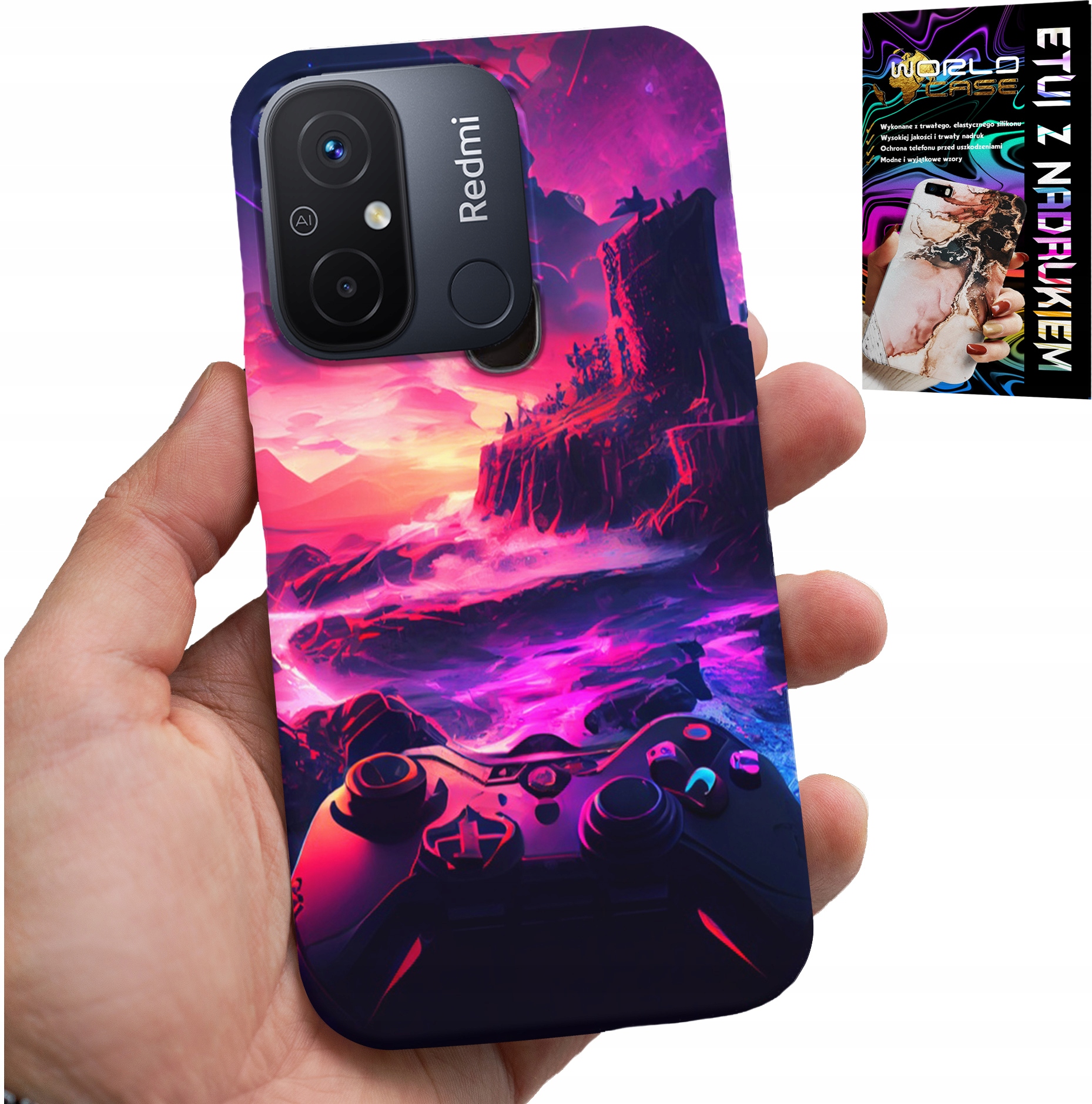 ETUI DO XIAOMI REDMI 12C - CASE DLA GRACZA, WZORY Z GIER, PREZENT