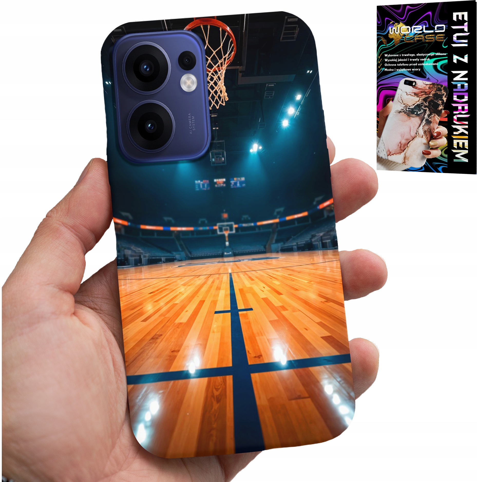 ETUI DO OPPO FIND X5 LITE - KOSZYKÓWKA NBA BOISKO, KOSZ FAN WZORY